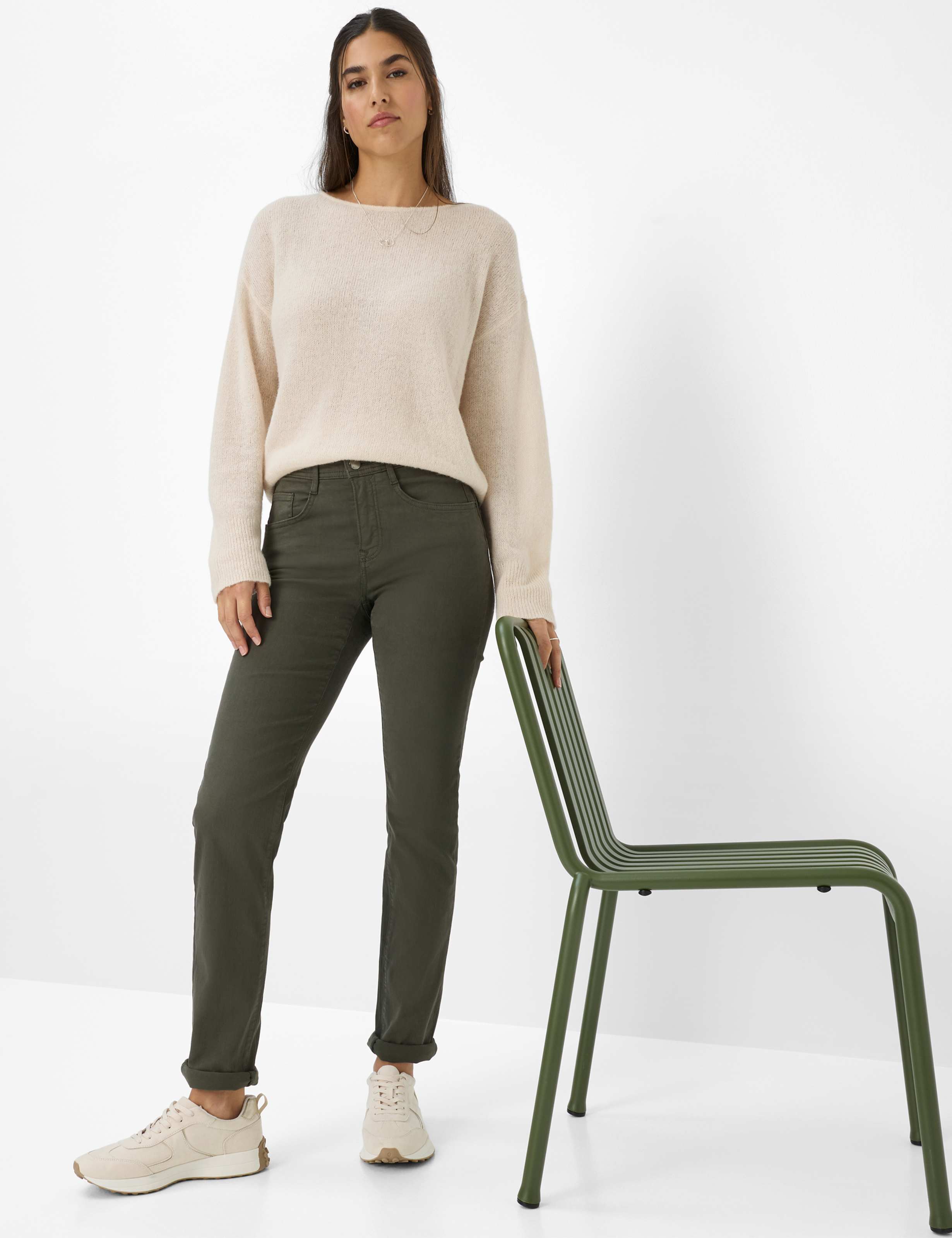 Damen Style MARY Denim Dunkelgrün Regular Fit Detail 1
