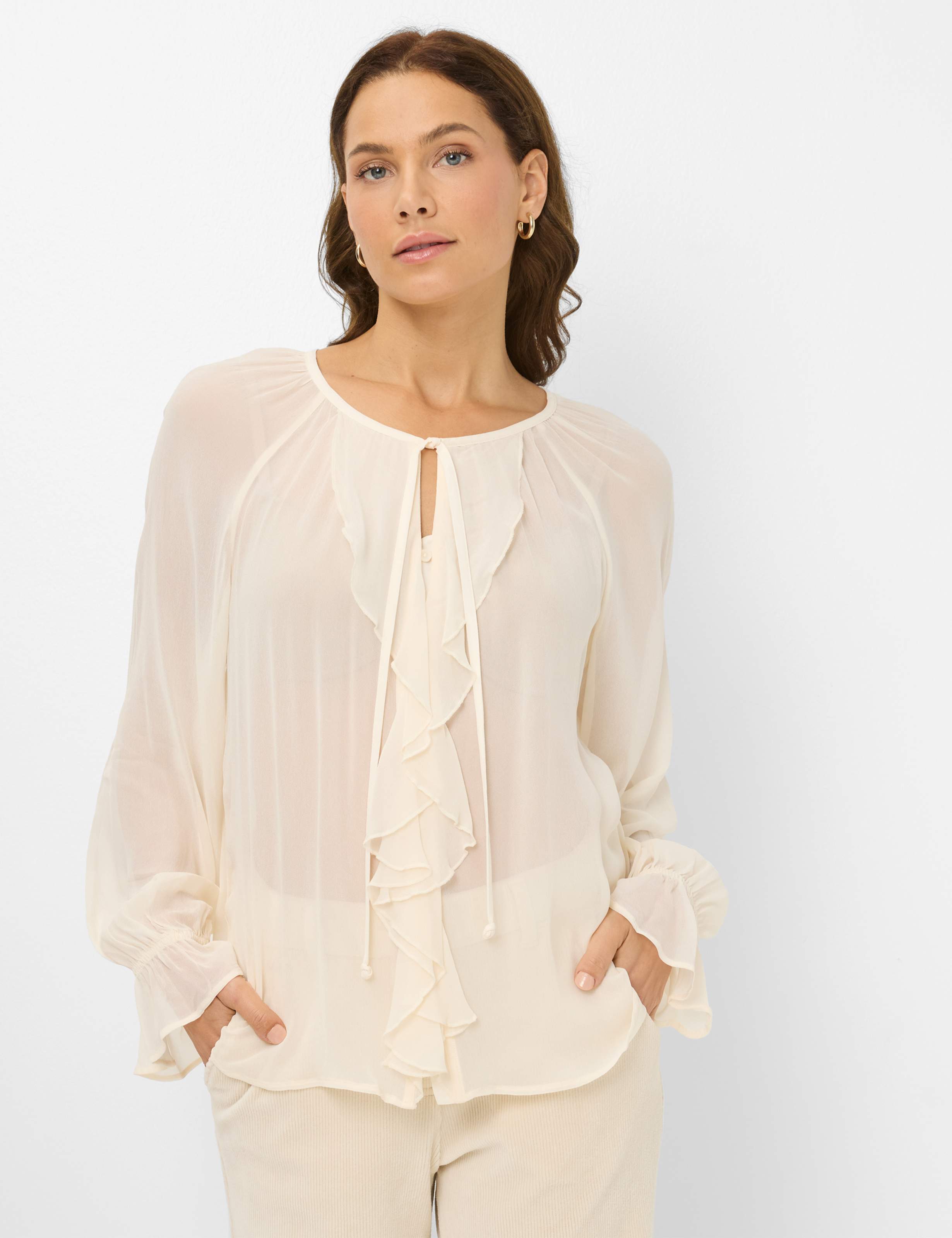 Thumbnail - Brax Damen Tunika Style VIVA canvas, cremeweiß, Gr. 48