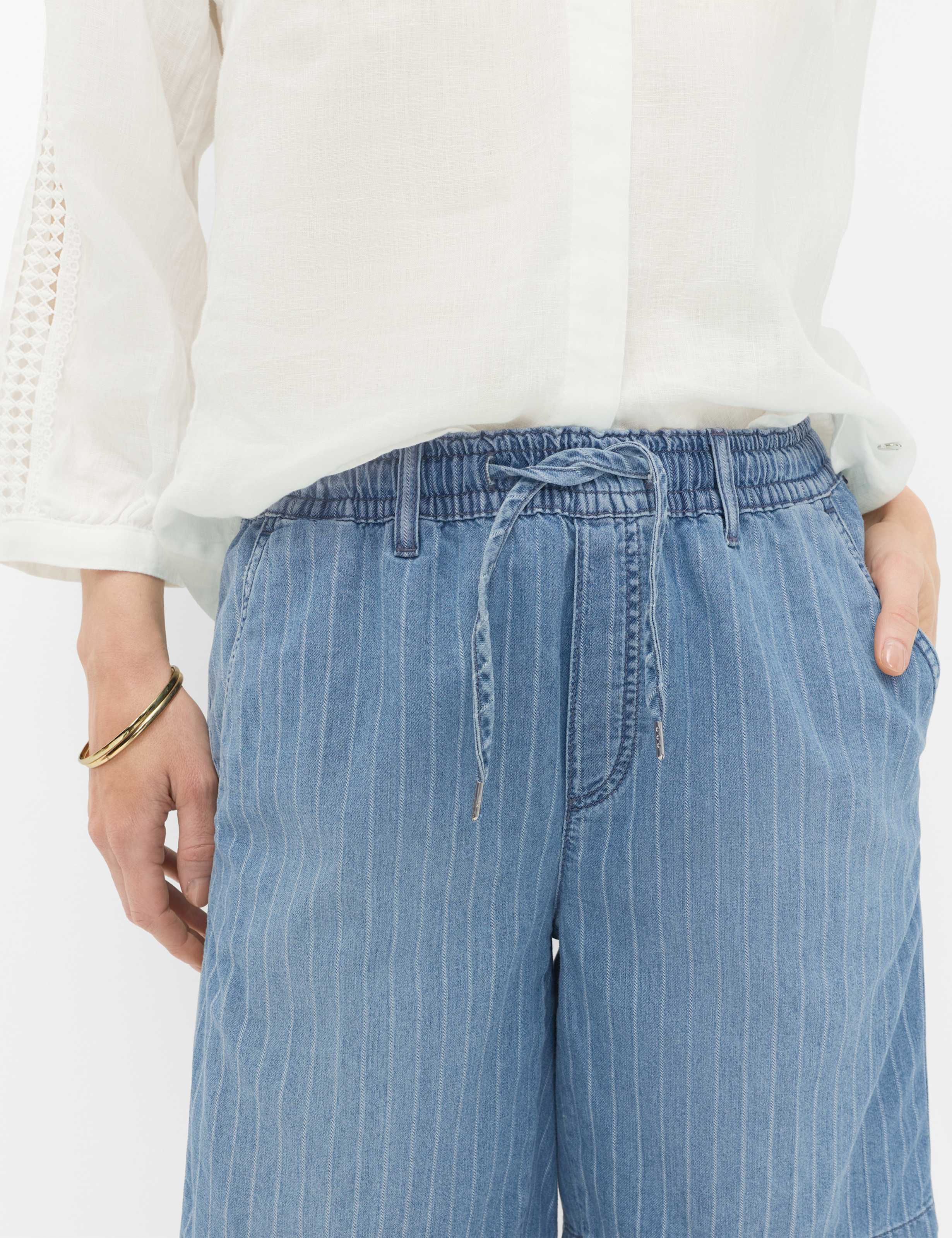 Damen Style MAINE B Denim Blau Wide Leg Detail 2