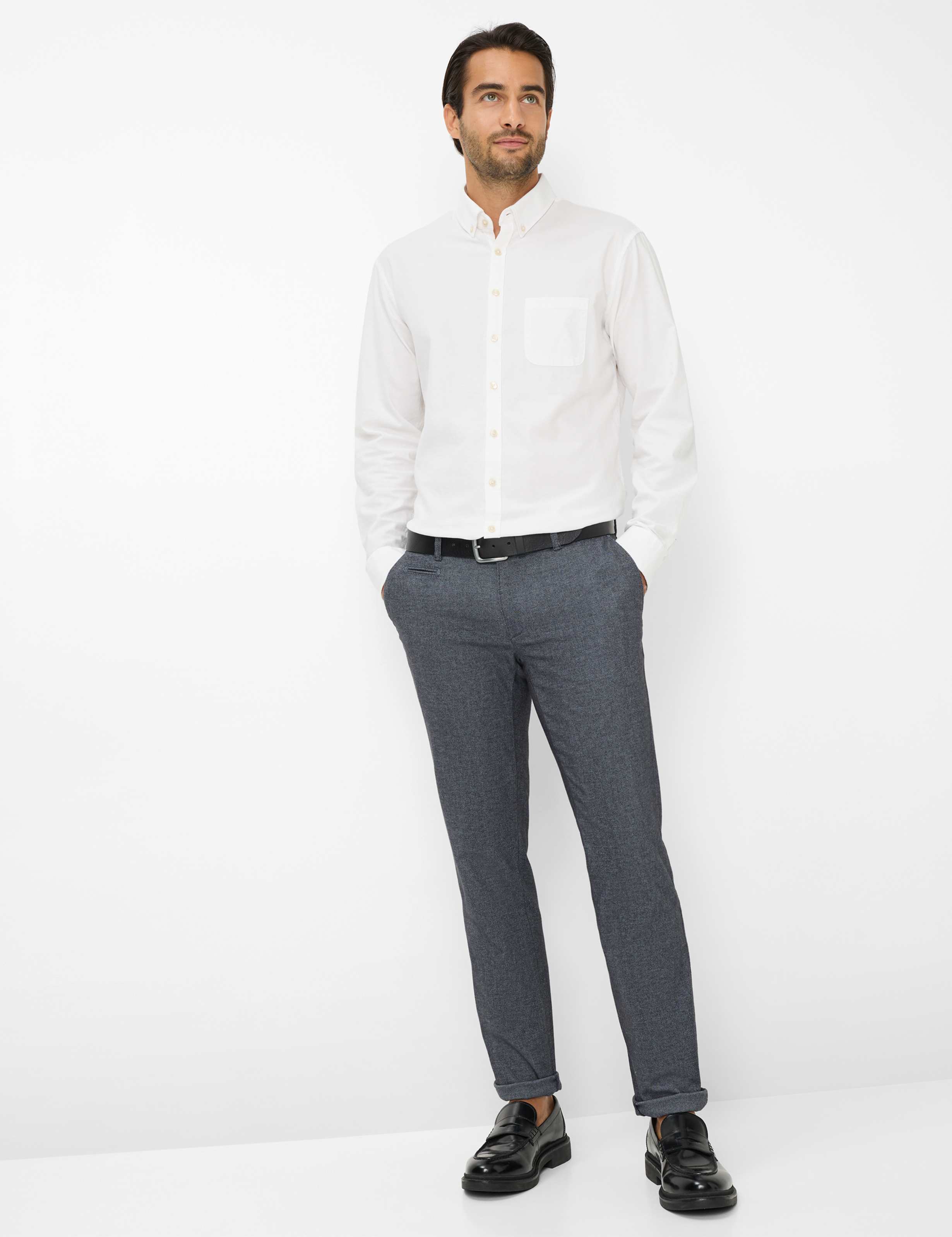 Heren Style FABIO Blauw Modern Fit Model outfit