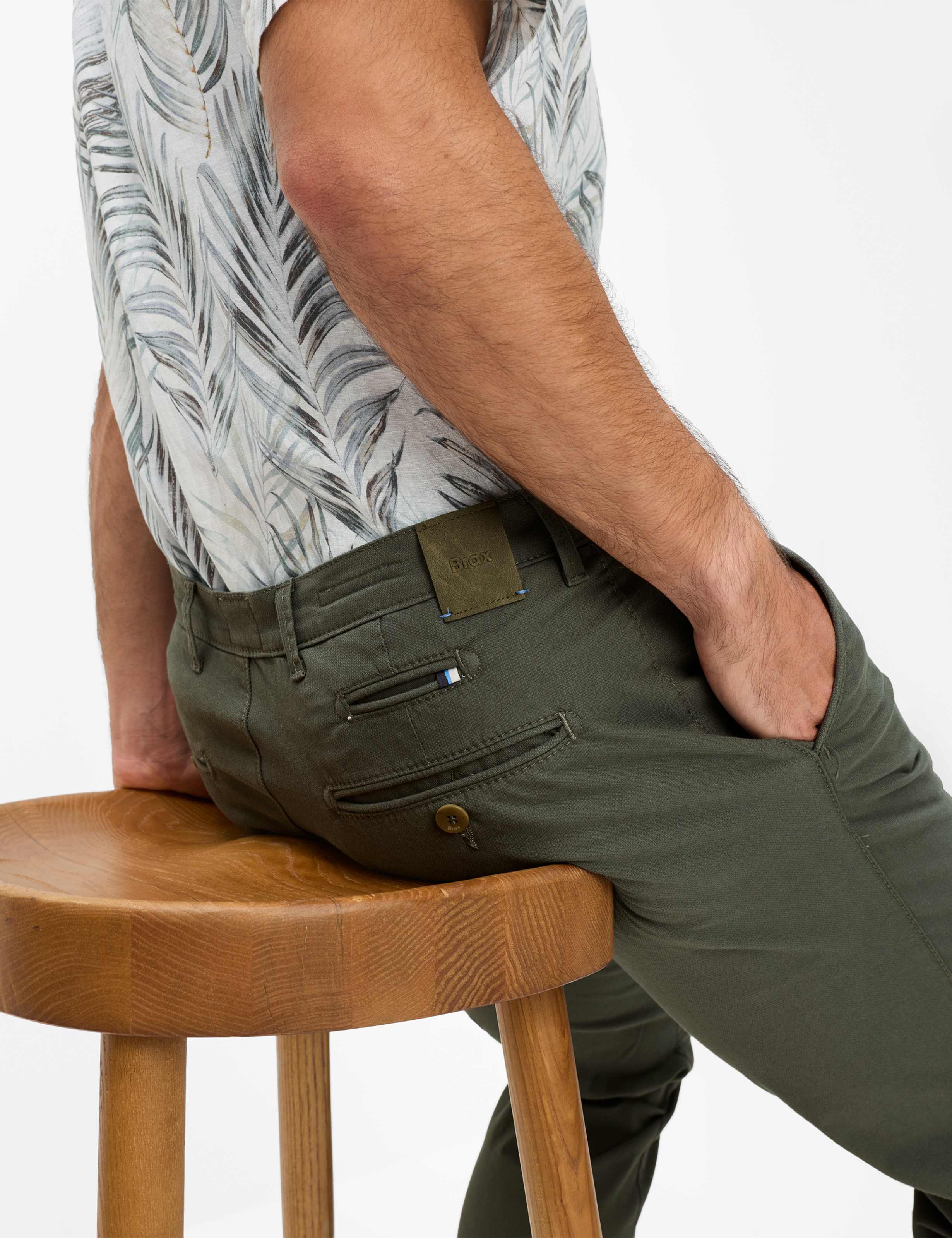 Homme Style FABIO IN Vert - Olive Modern Fit Détail 1