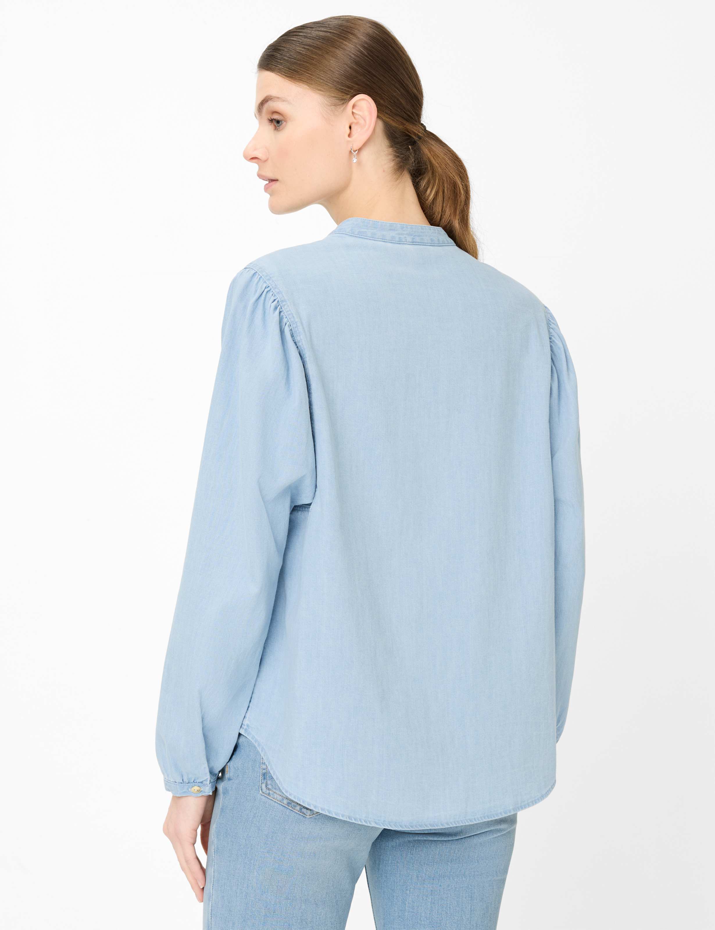 Thumbnail - Brax Damen Bluse Style VALERIA dark vintage blue, denim hellblau, Gr. 48