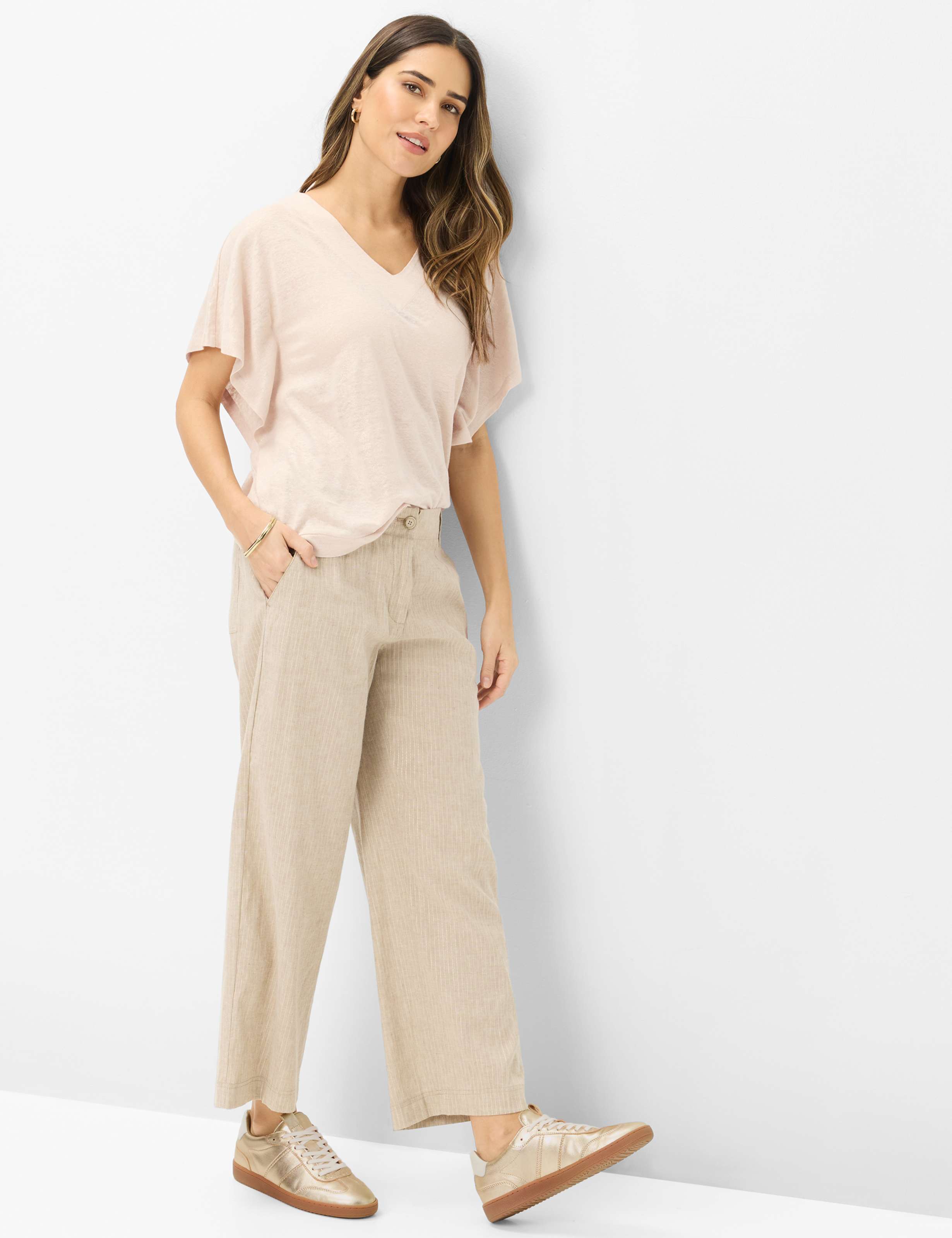 Femme Style MAINE S Marron Wide Leg Tenue du mannequin