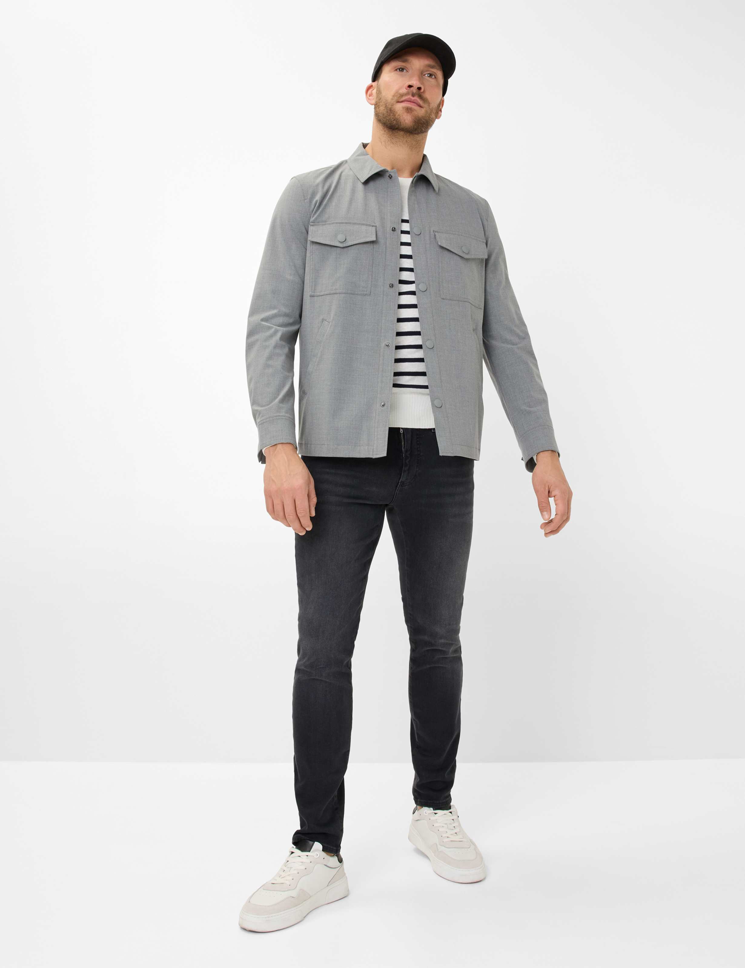 Heren Style CHRIS Denim Donkergrijs  Model outfit