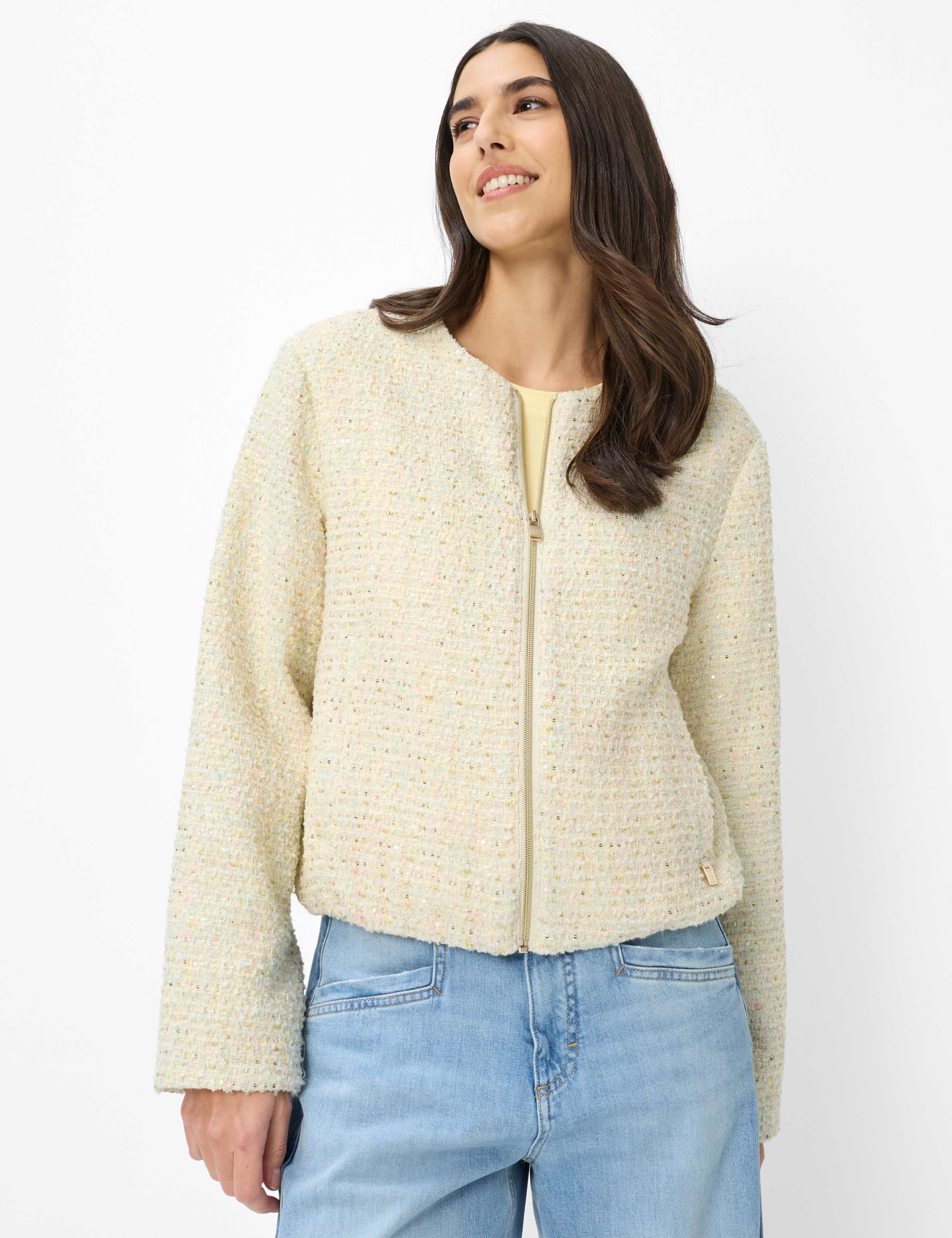 Thumbnail - Brax Damen Jacke Style LYON soft ecru, cremeweiß, Gr. 40