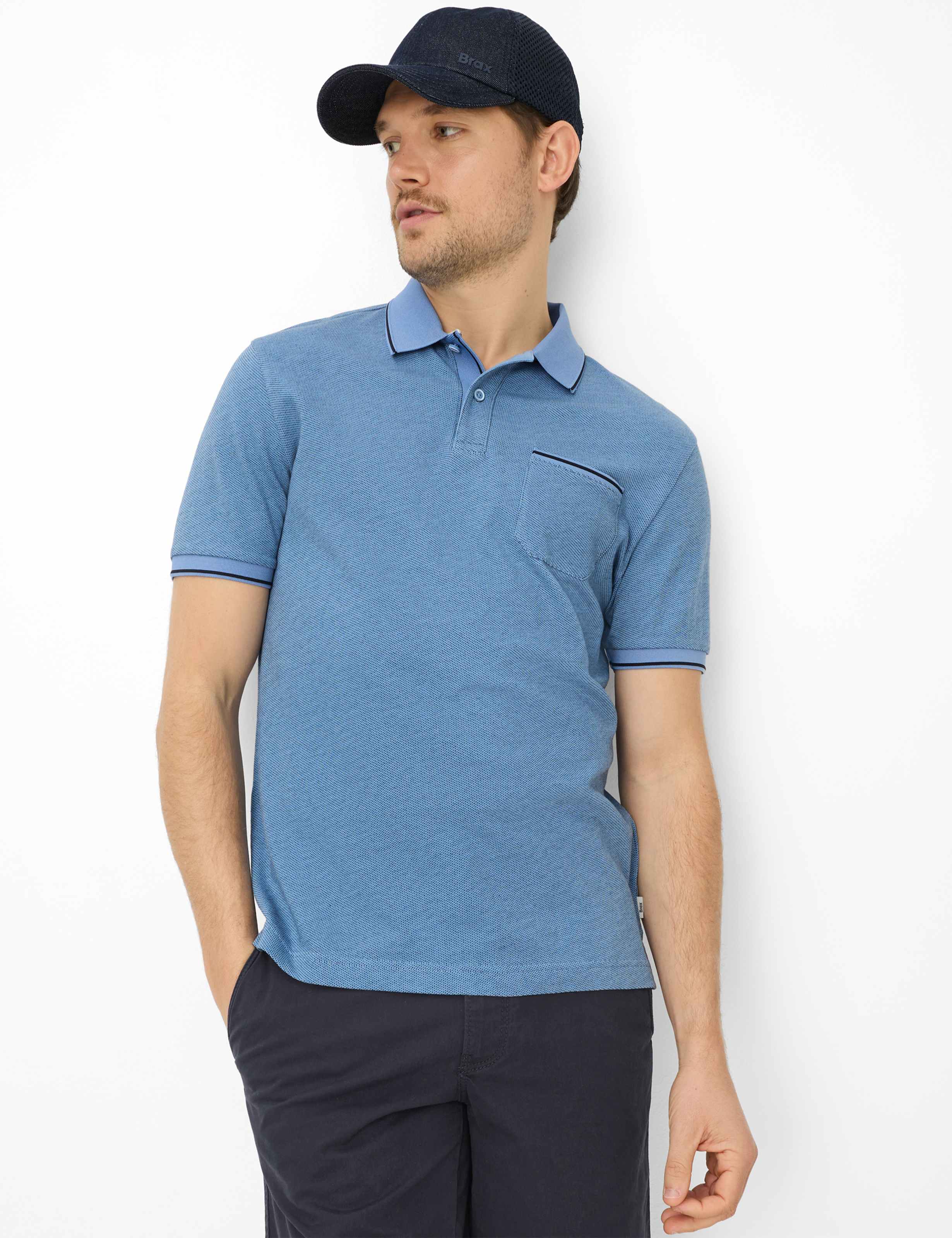 Thumbnail - Brax Herren Polo Style PATRICK heaven, Blau, Gr. XXL