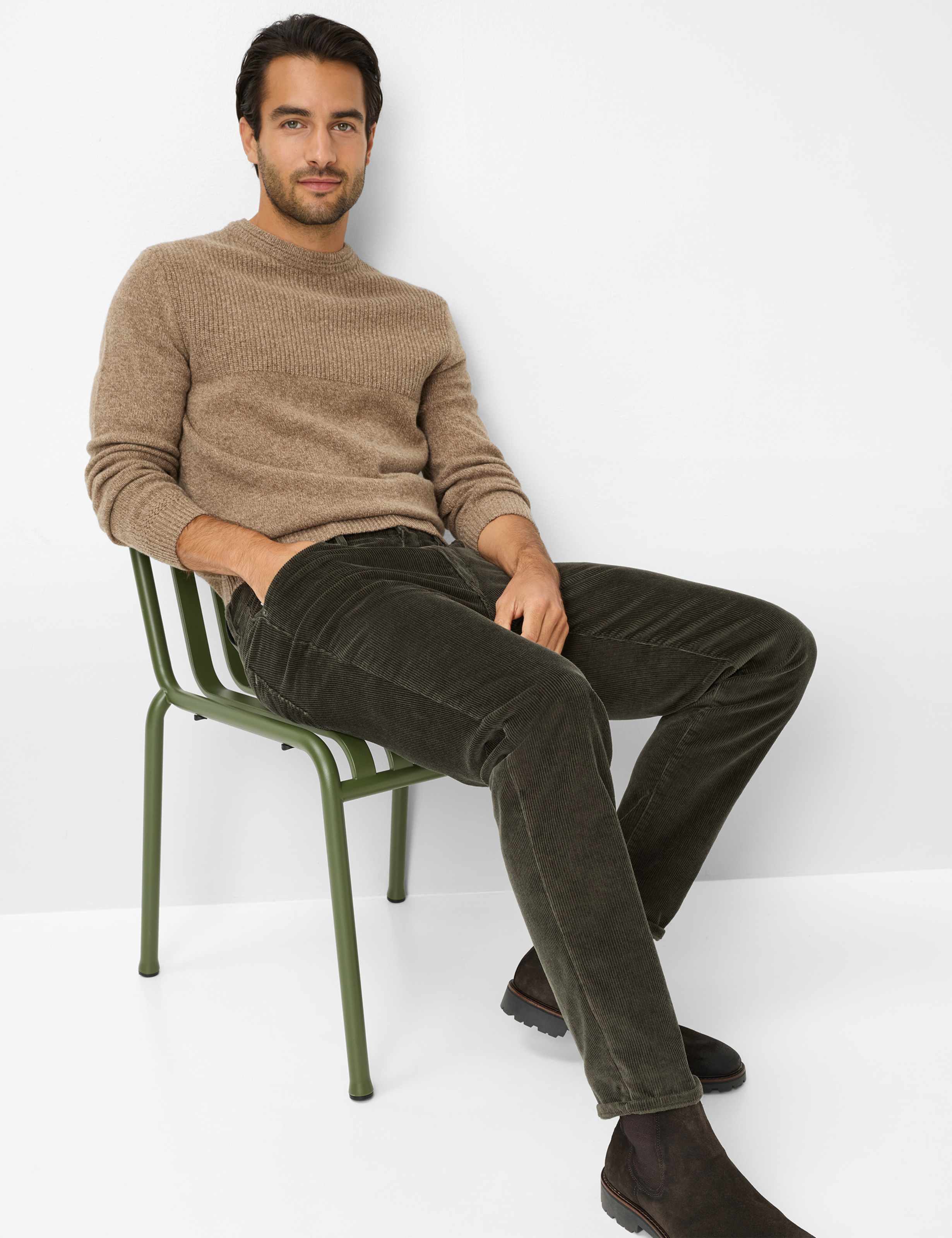 Homme Style CADIZ Vert - Olive Straight Fit Détail 1