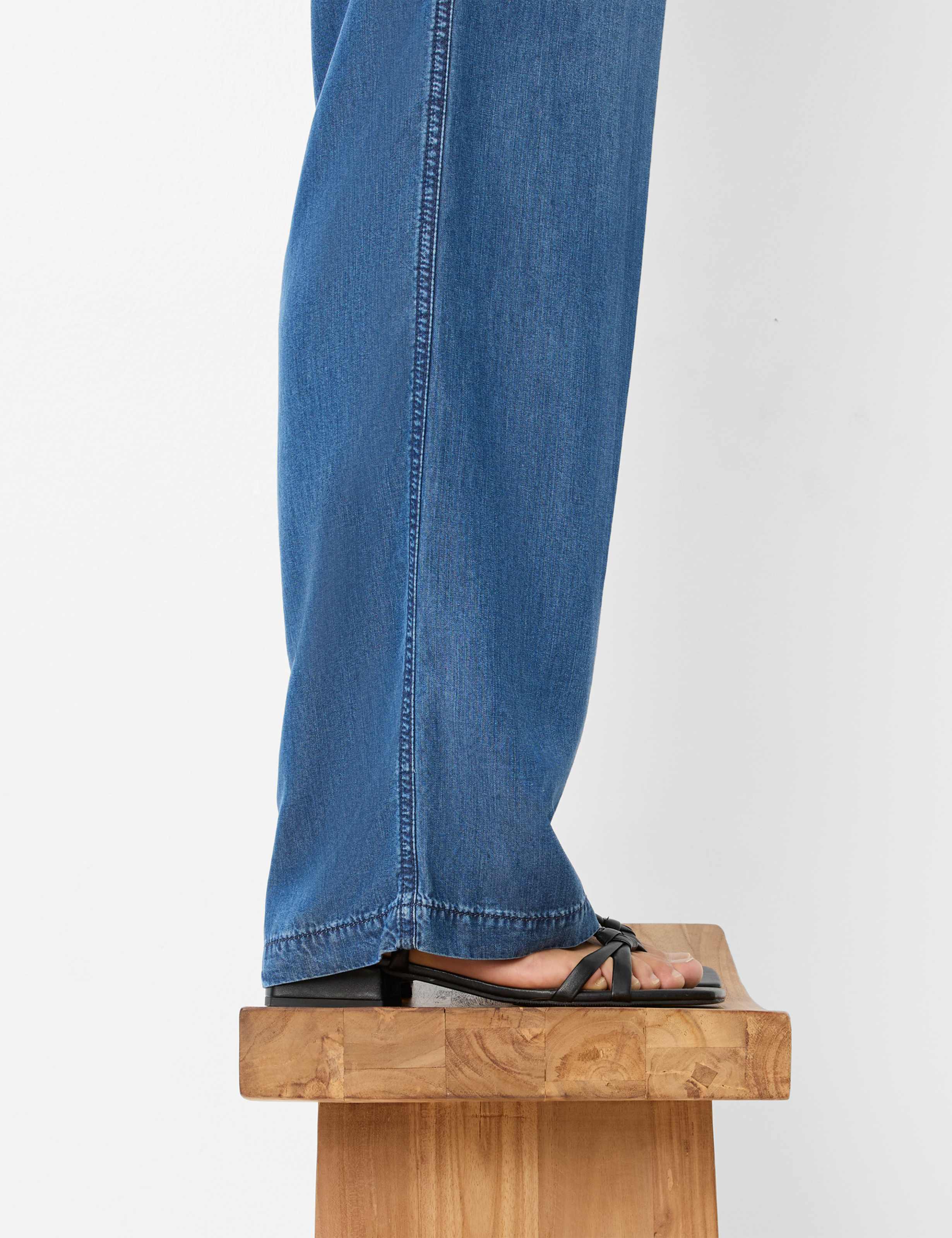 Women Style MAINE Denim Dark Blue Wide Leg Detail 1
