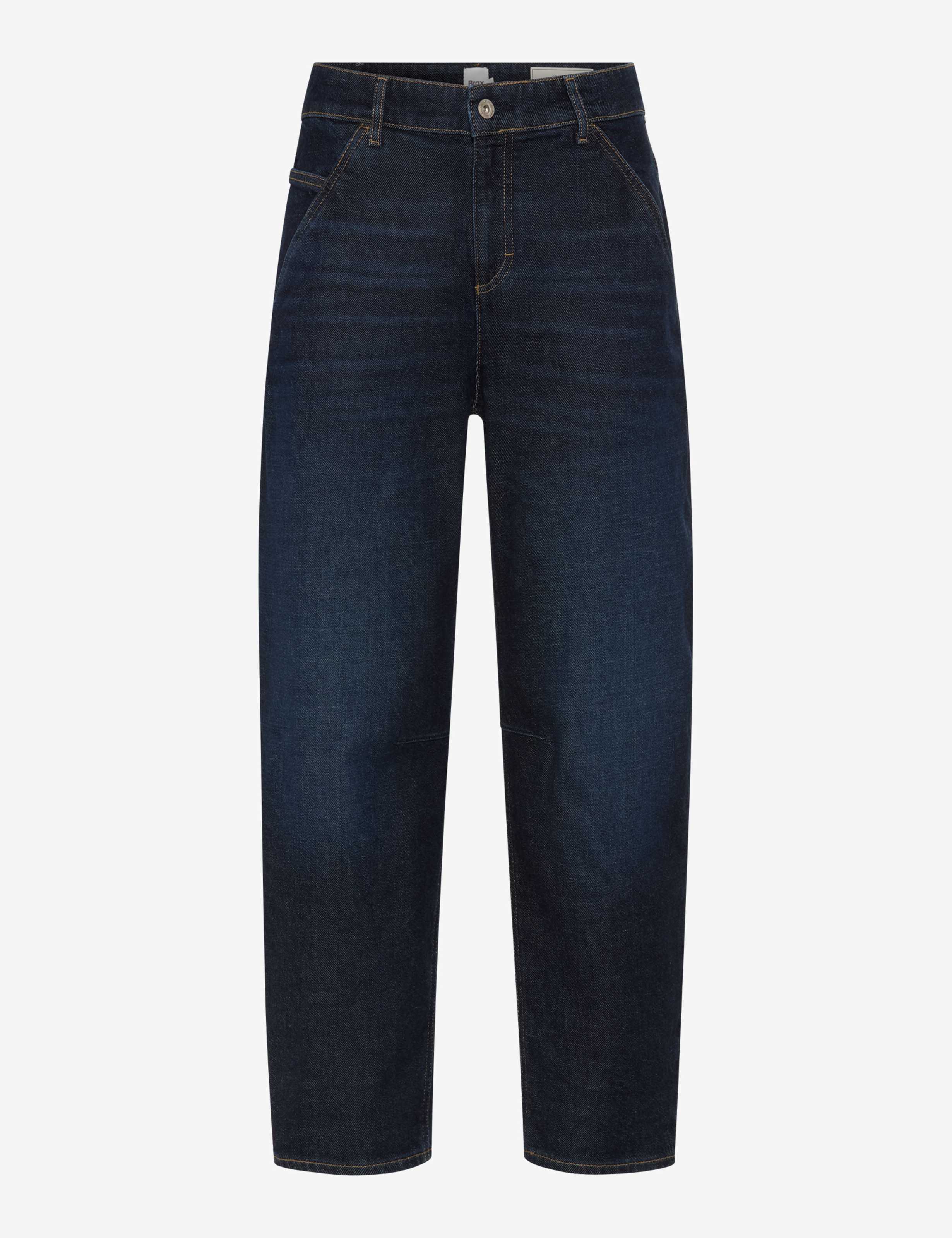 Femme Style MEGAN S Denim Bleu Foncé Barrel Fit Détourage avant
