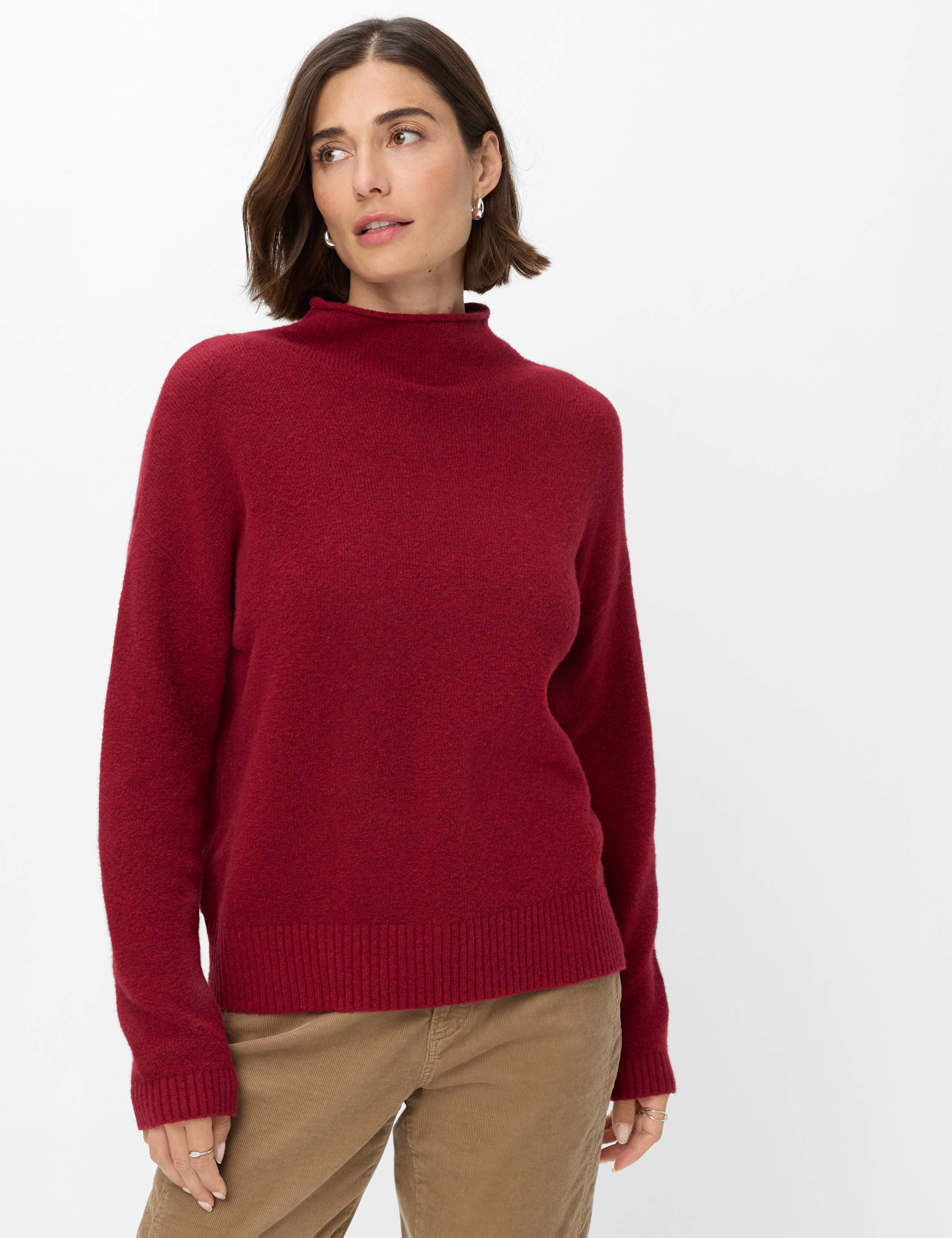 Brax Dames Trui  Style LEA wine red, donkerrood, maat 34