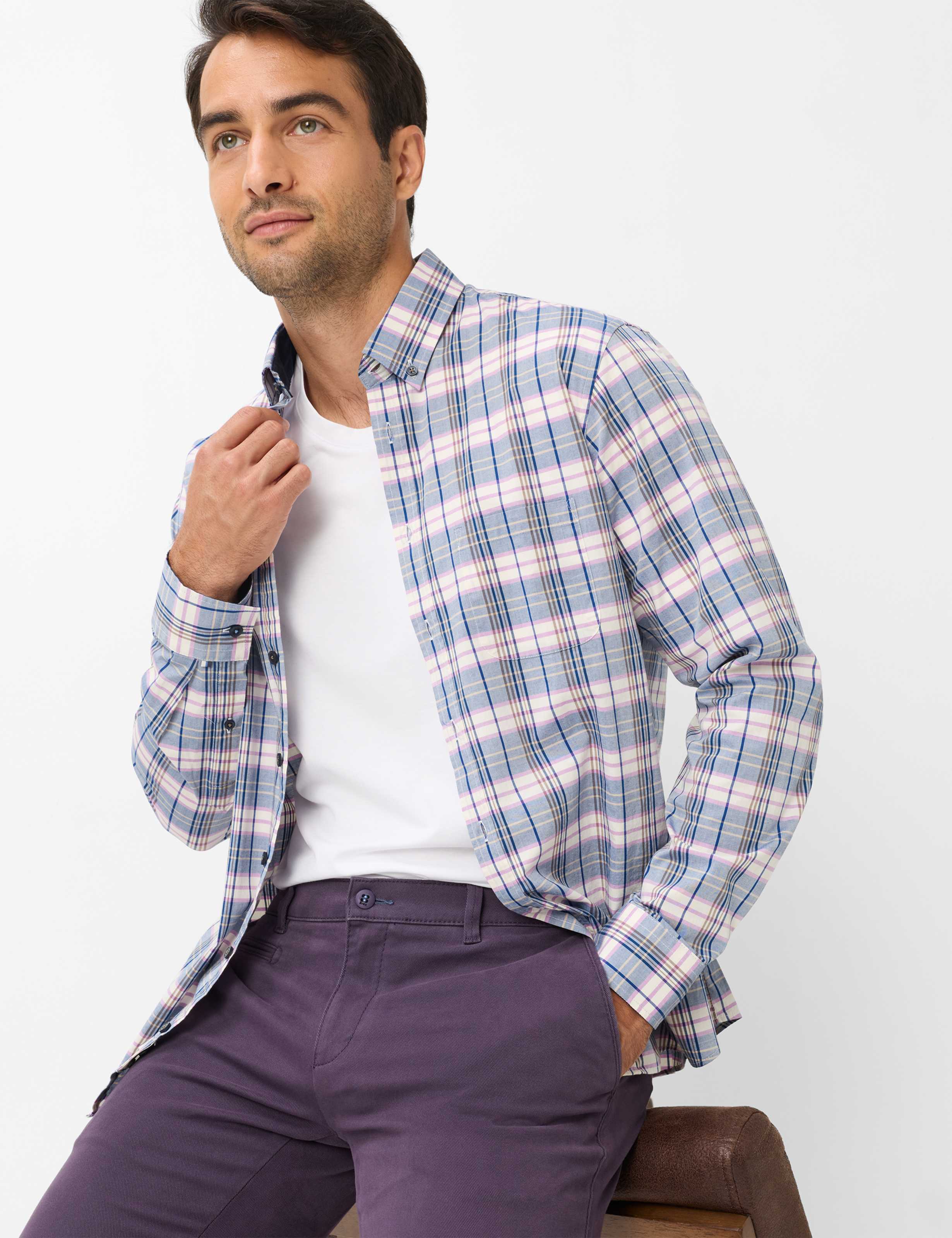 Herren Style FABIO IN Dunkles Lila Modern Fit Detail 1