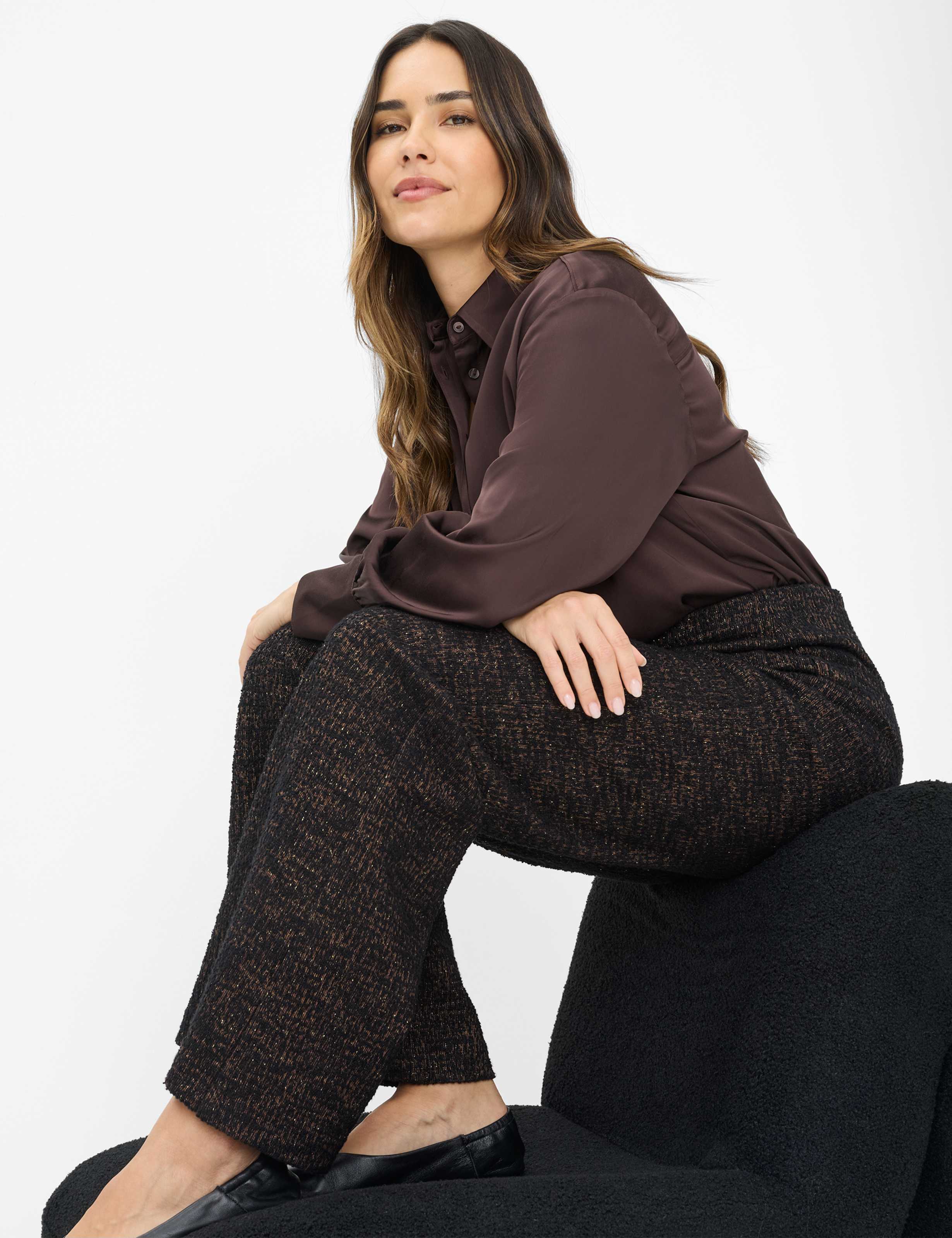 Femme Style MAINE Marron Foncé Wide Leg Détail 1