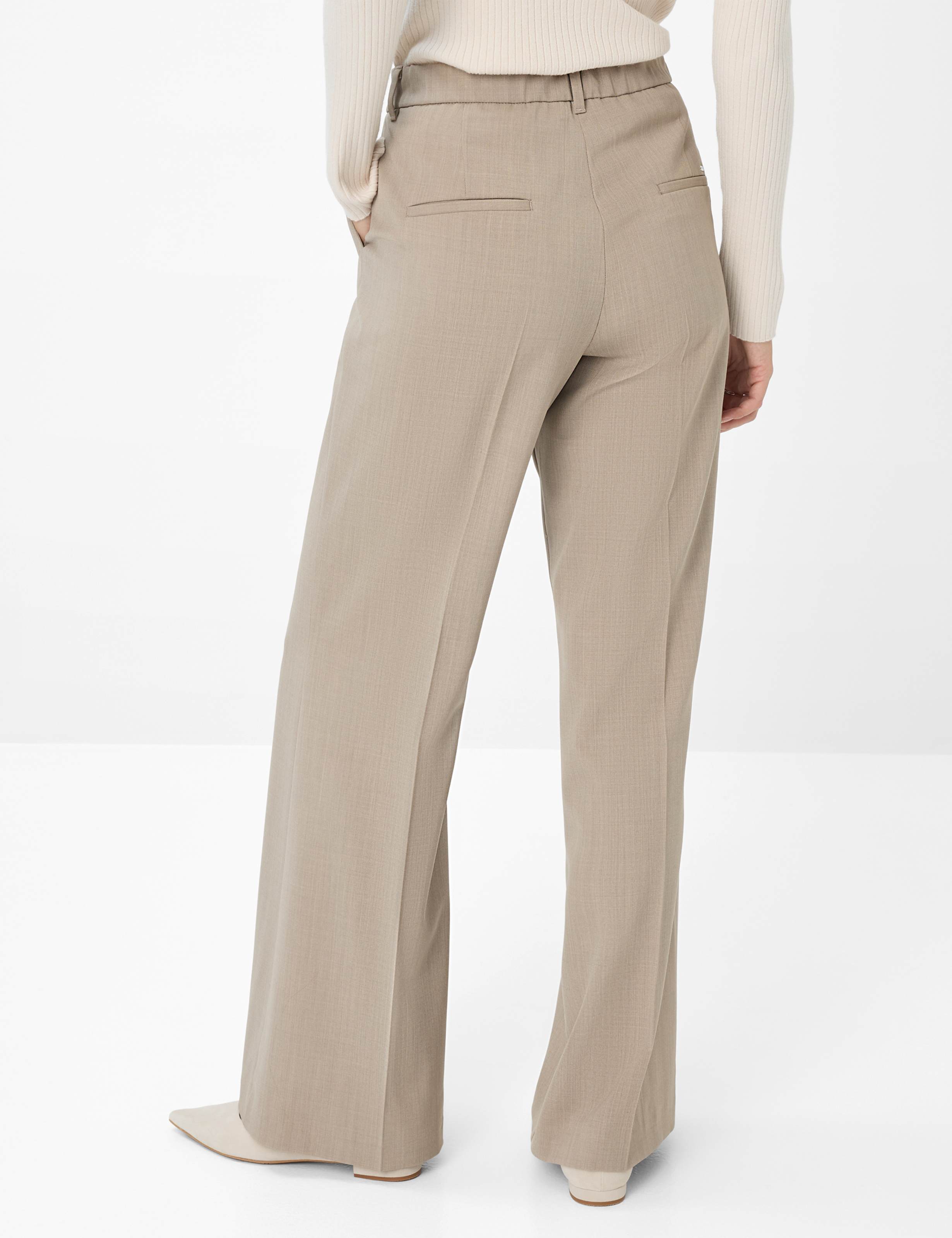 Damen Style MAINE Hellbraun Wide Leg Model Rueck