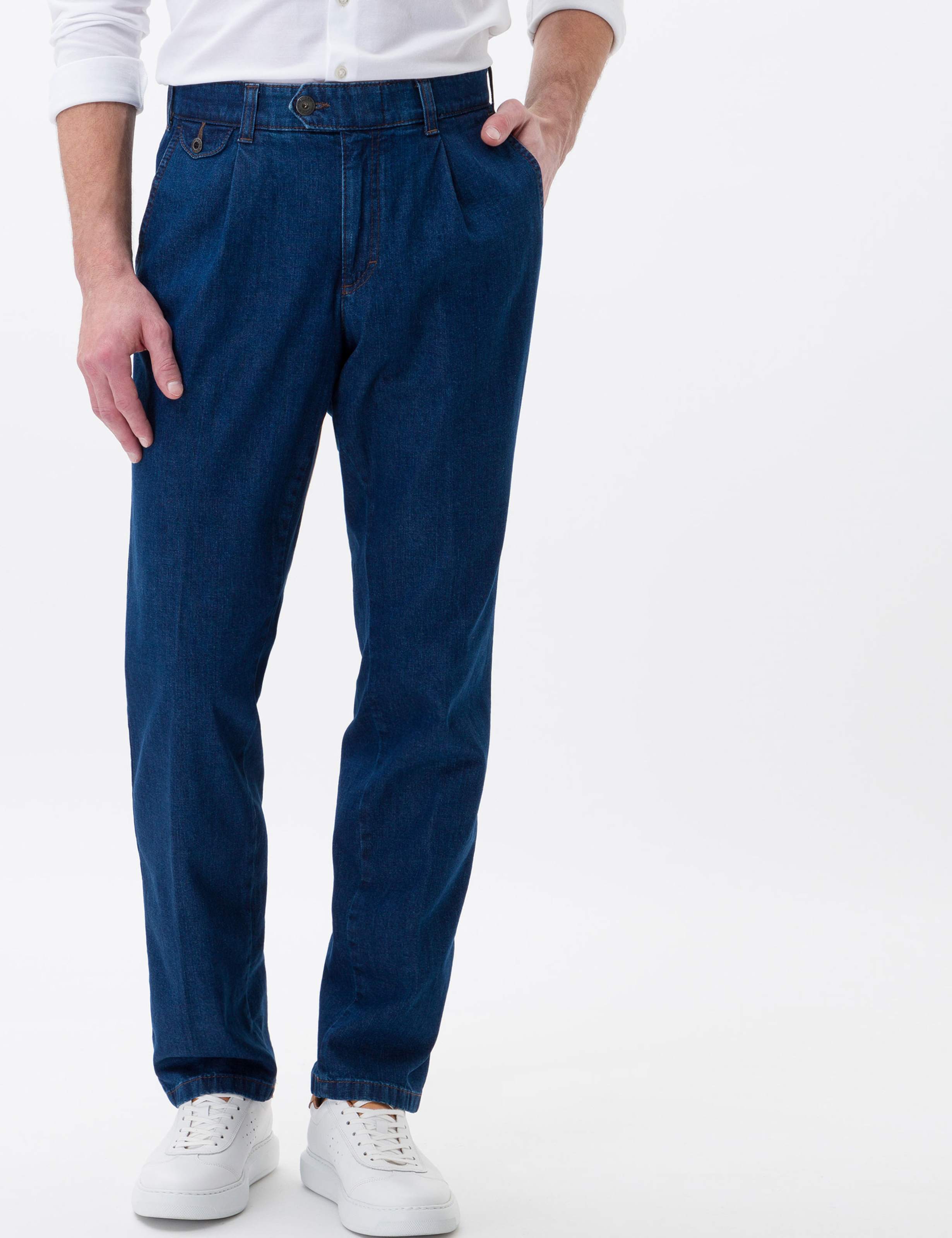 Thumbnail - Eurex by Brax Herren Bundfaltenhose Style FRED 321, denim dunkelblau, Gr. 365U