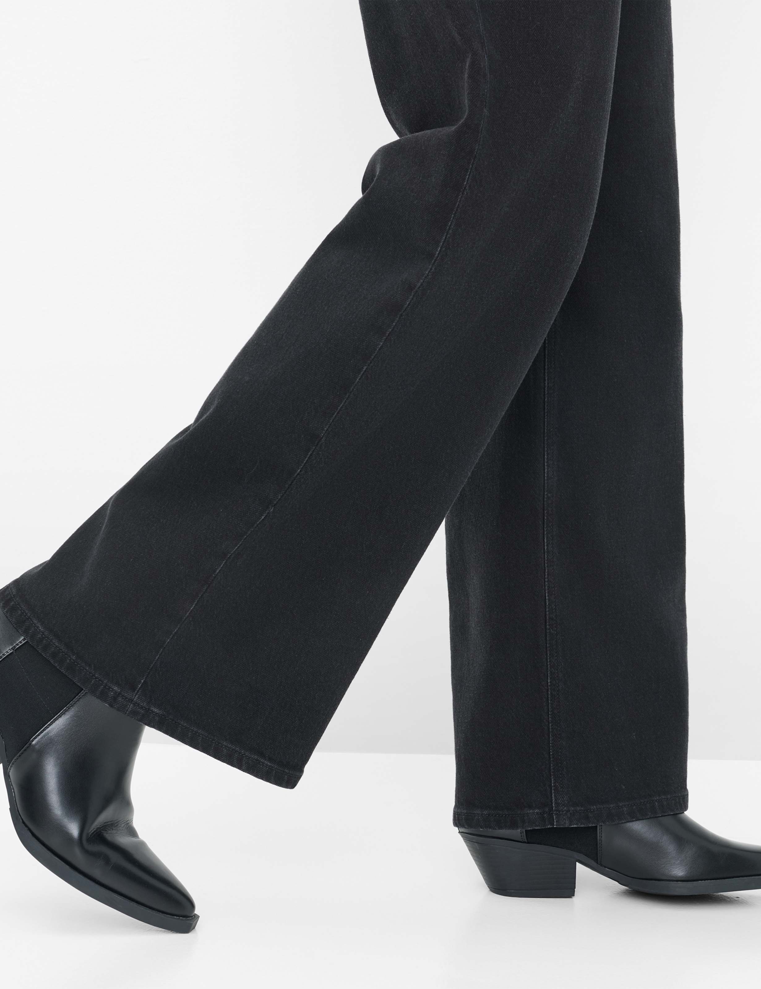 Dame Style MORGAN Denim Sort Wide Leg Detalje 2