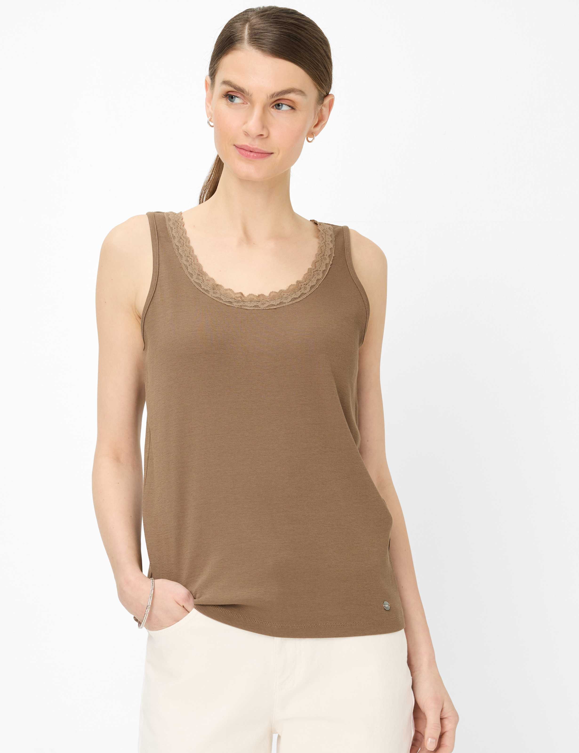 Thumbnail - Brax Damen Tanktop Style IVY mocha brown, dunkelbraun, Gr. 38