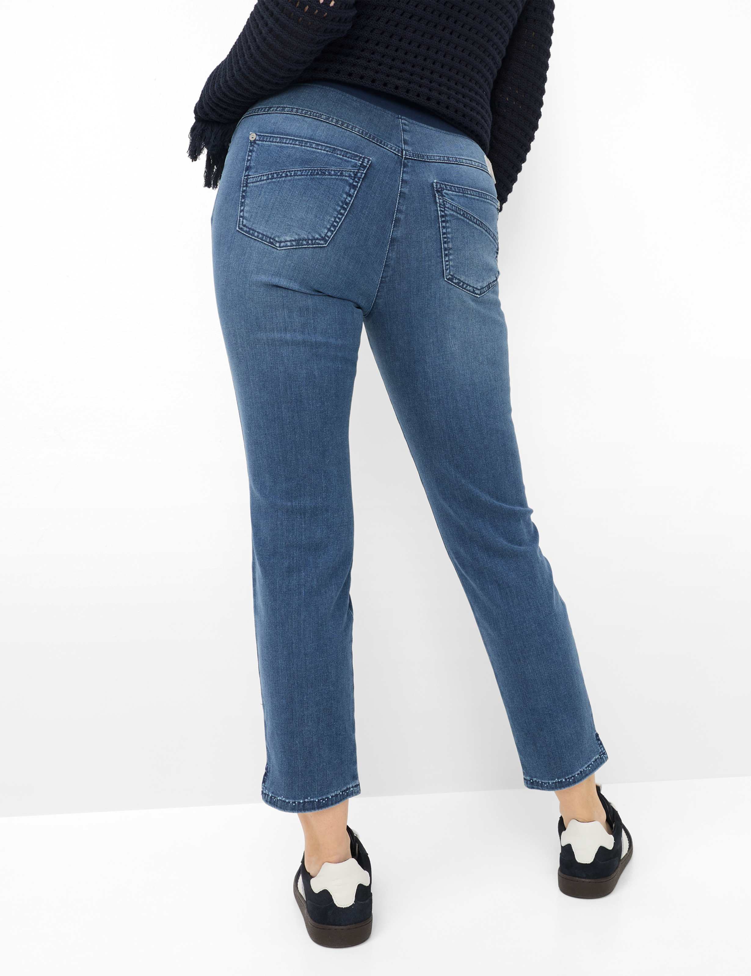 Thumbnail - Raphaela by Brax Damen Schlupfjeans Style PAMINA 6/8 STONED SLIGHTLY USED, denim blau, Gr. 48