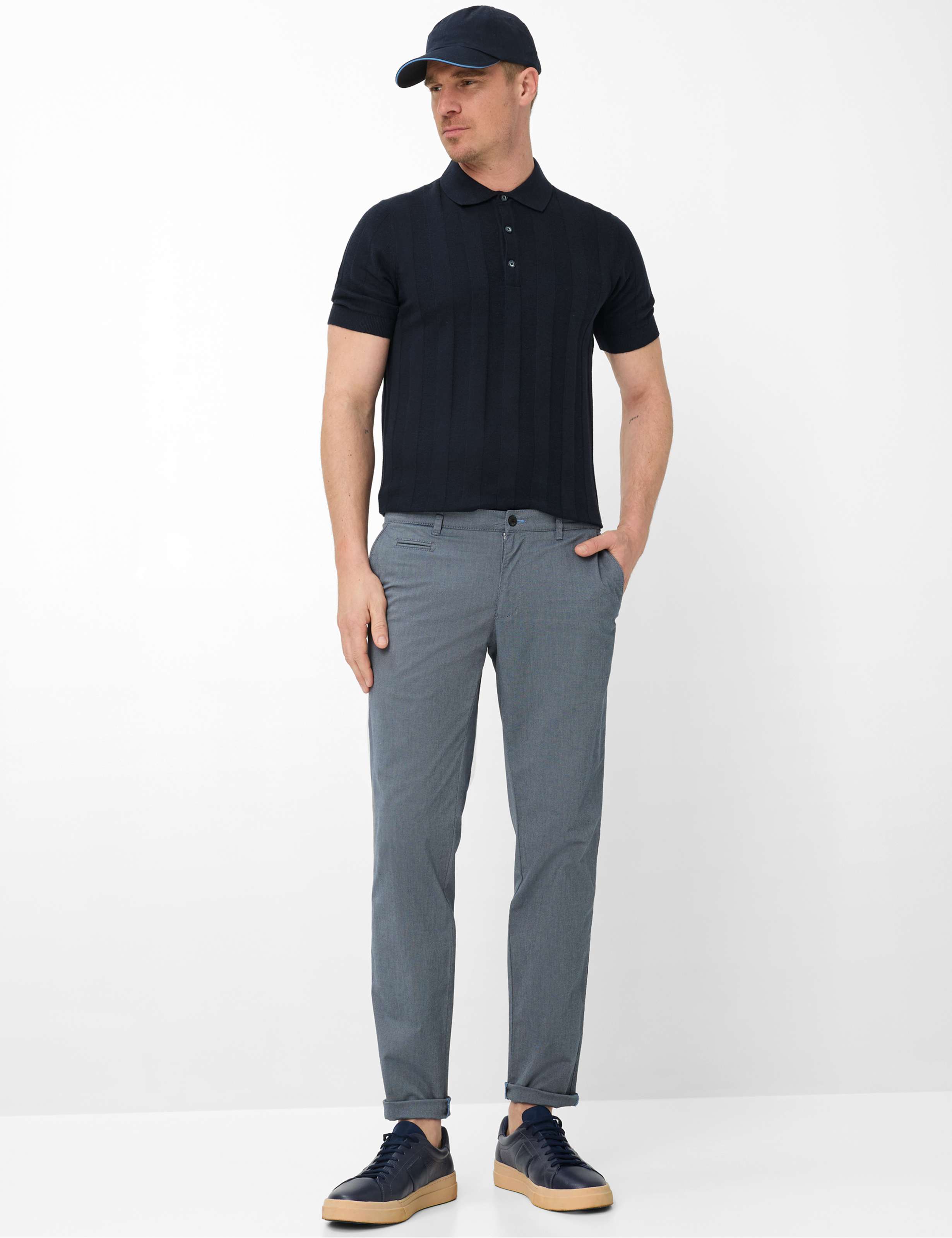 Homme Style FABIO IN Bleu Modern Fit Tenue du mannequin