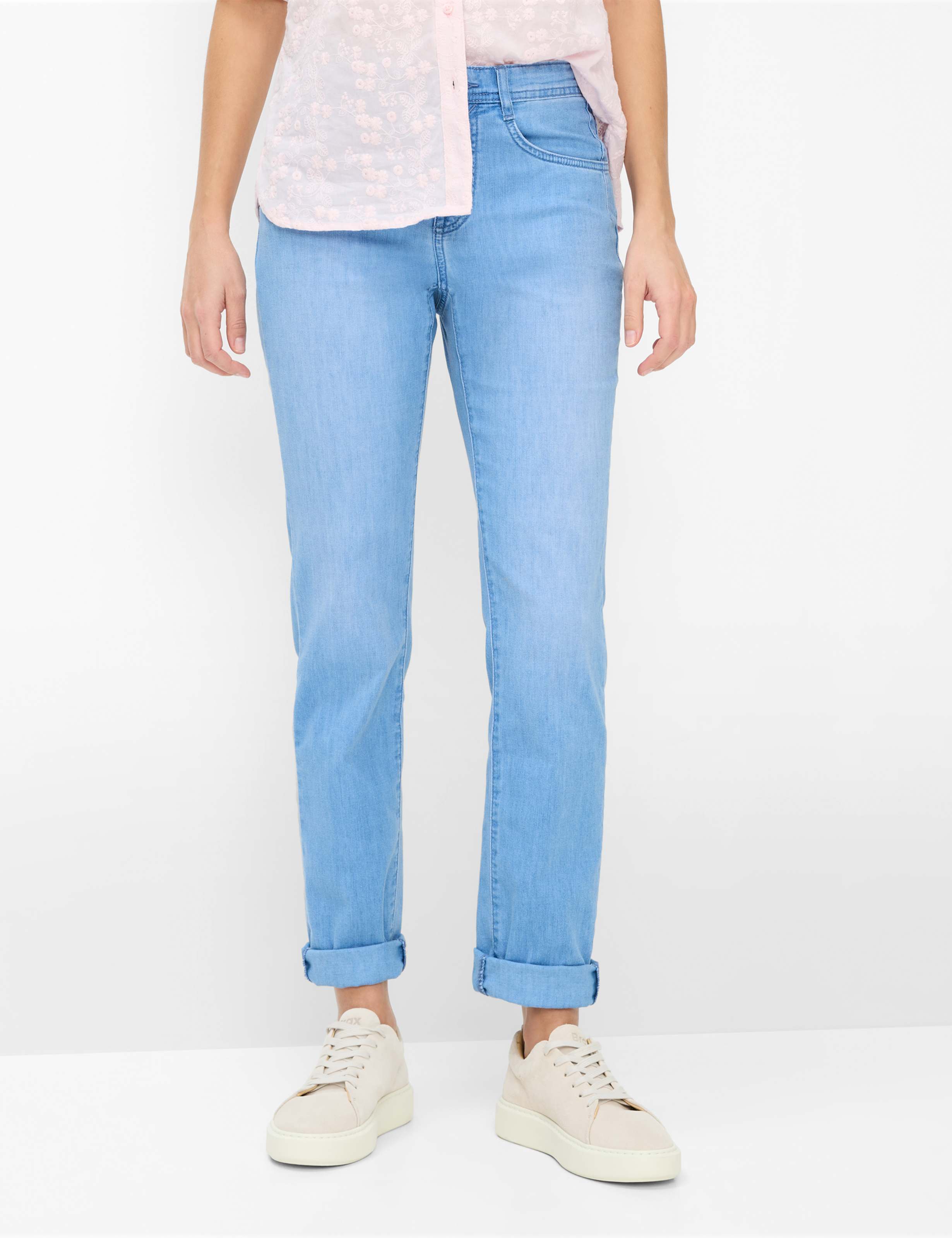 Thumbnail - Brax Damen Five-Pocket-Hose Style CAROLA USED LIGHT BLUE, denim hellblau, Gr. 40L