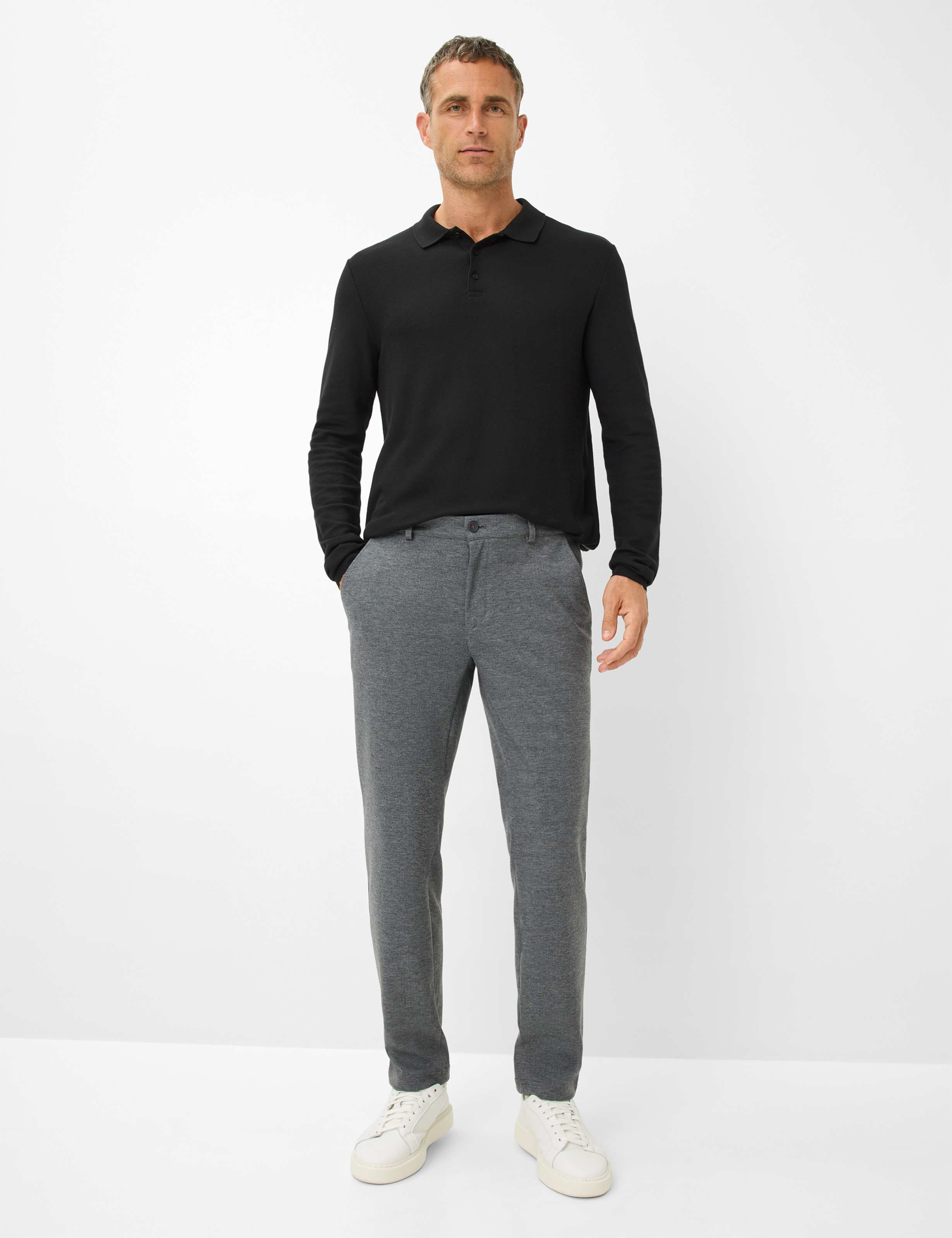 Heren Style THILO Mediumgrijs Regular Fit Model outfit