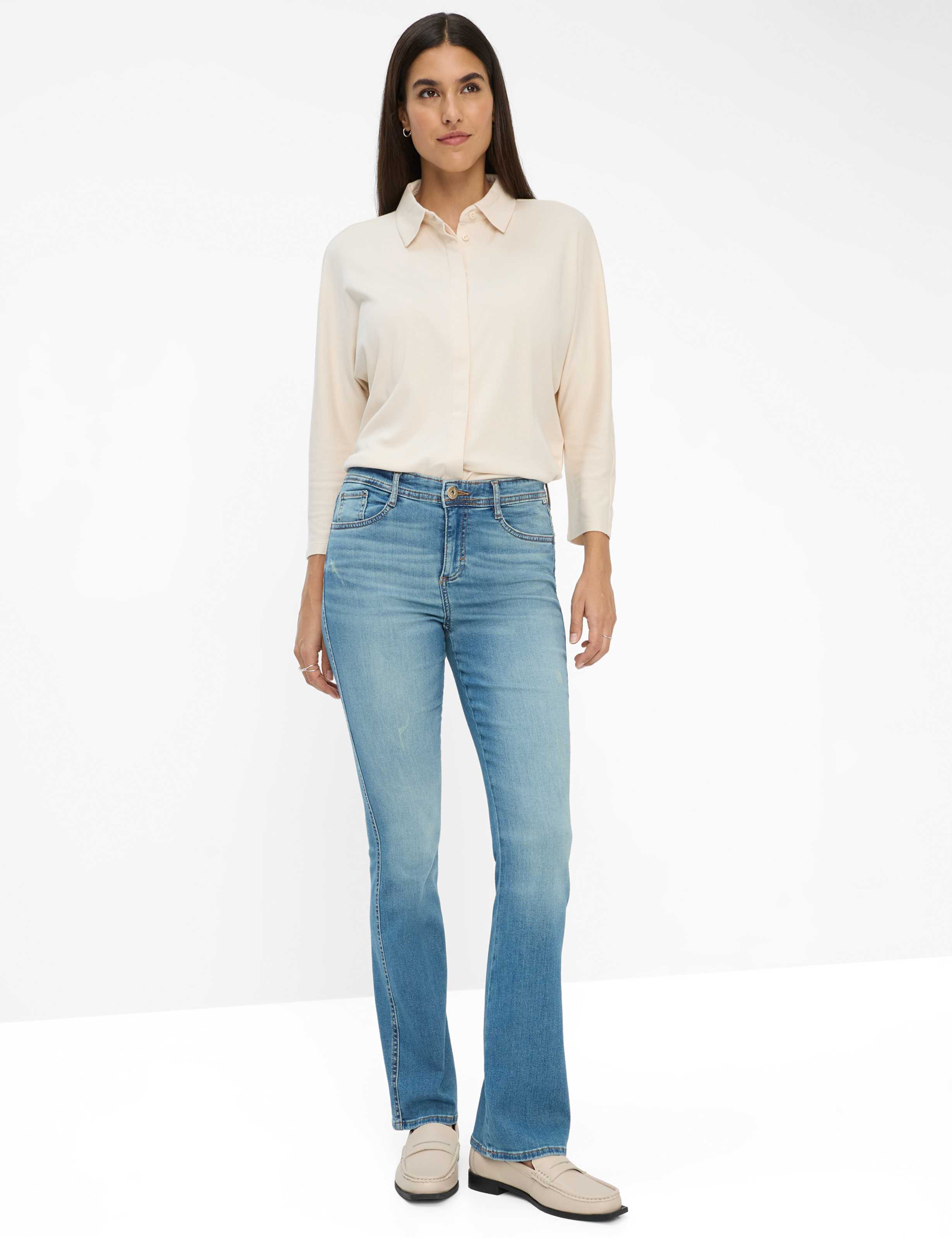Damen Style SHAKIRA Denim Blau Slim Fit Model Outfit