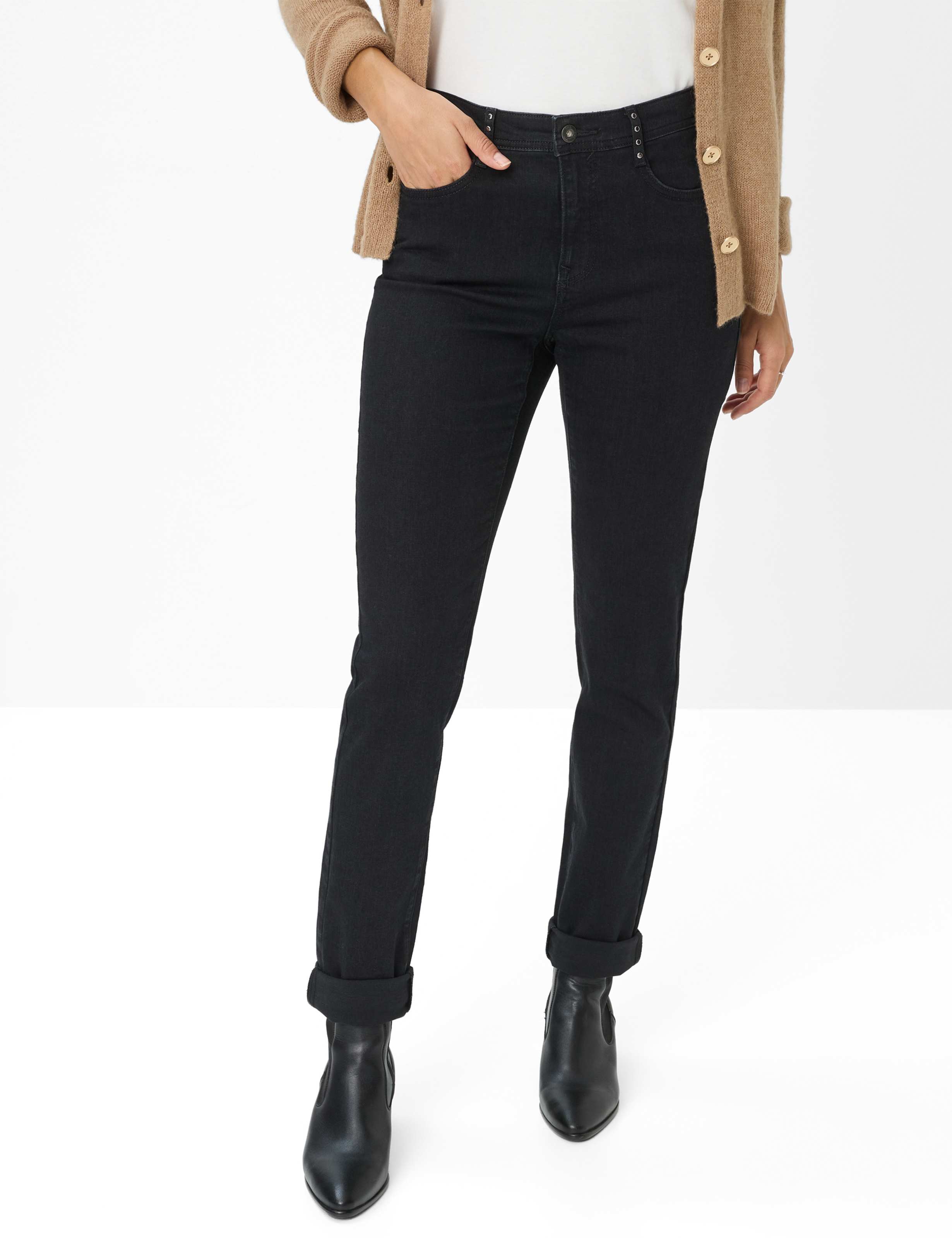 Thumbnail - Brax Damen Five-Pocket-Hose Style CAROLA CLEAN BLACK BLACK, denim schwarz, Gr. 38L