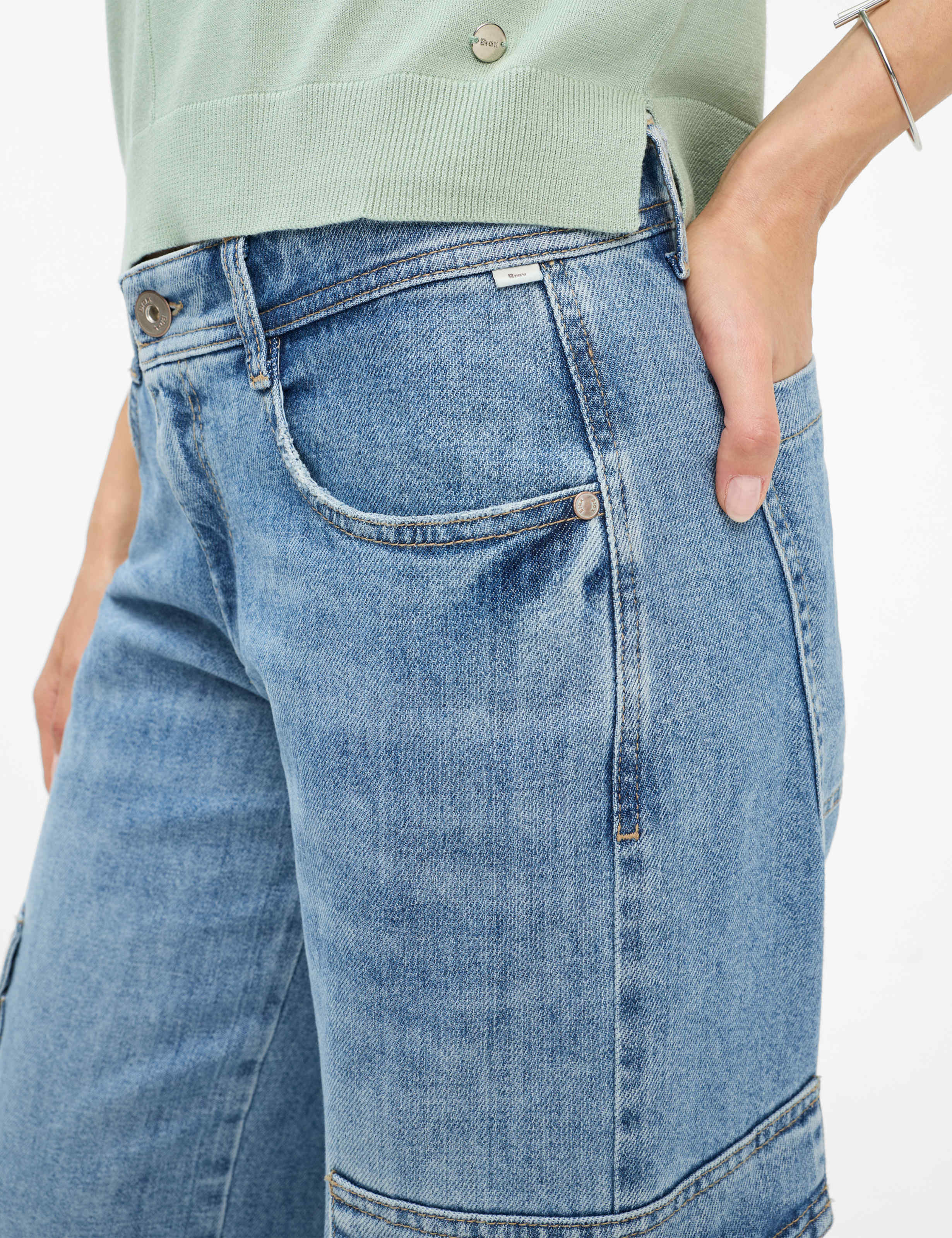 Damen Style MORGAN Denim Blau Wide Leg Detail 2