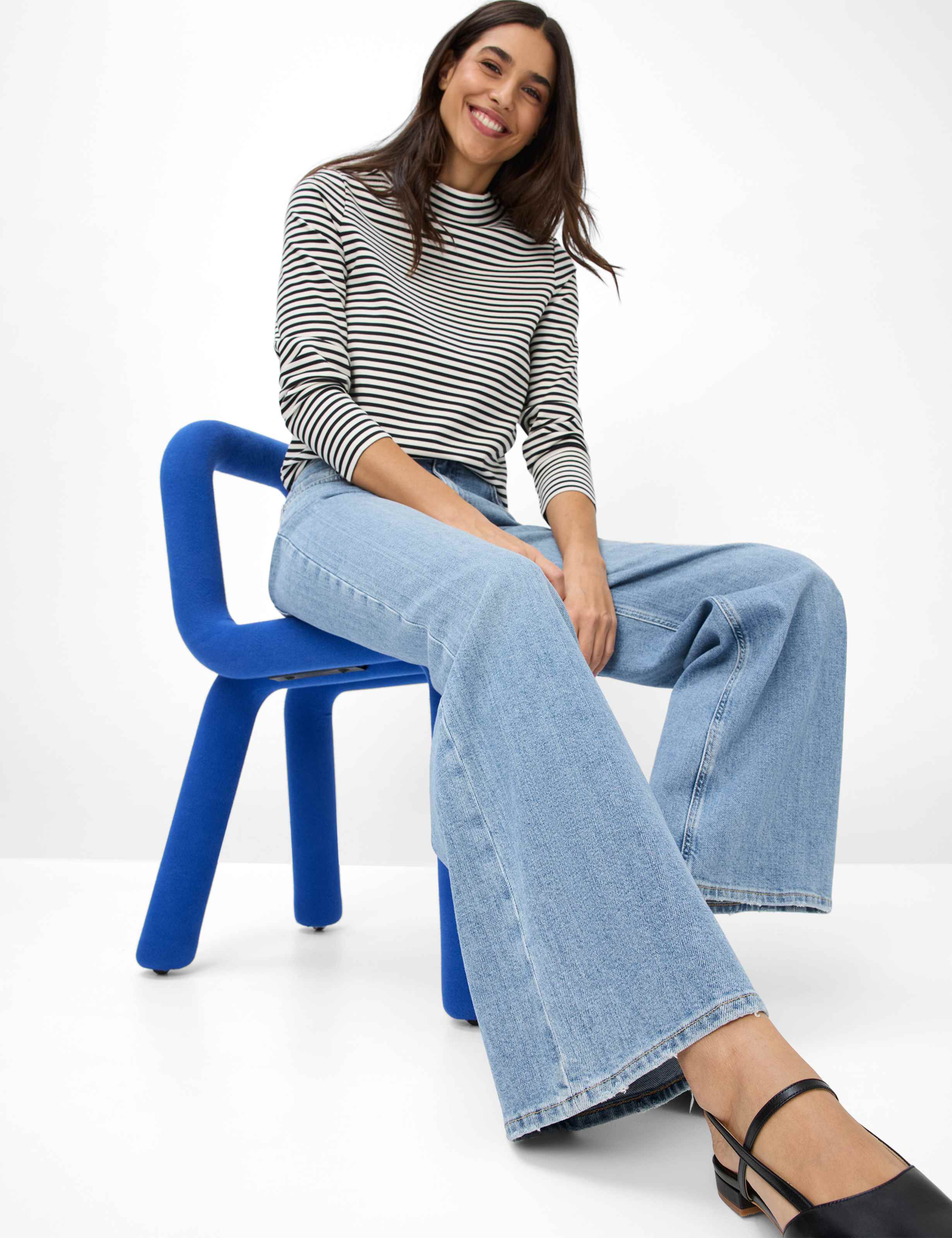 Damen Style MORGAN Denim Blau Wide Leg Detail 1