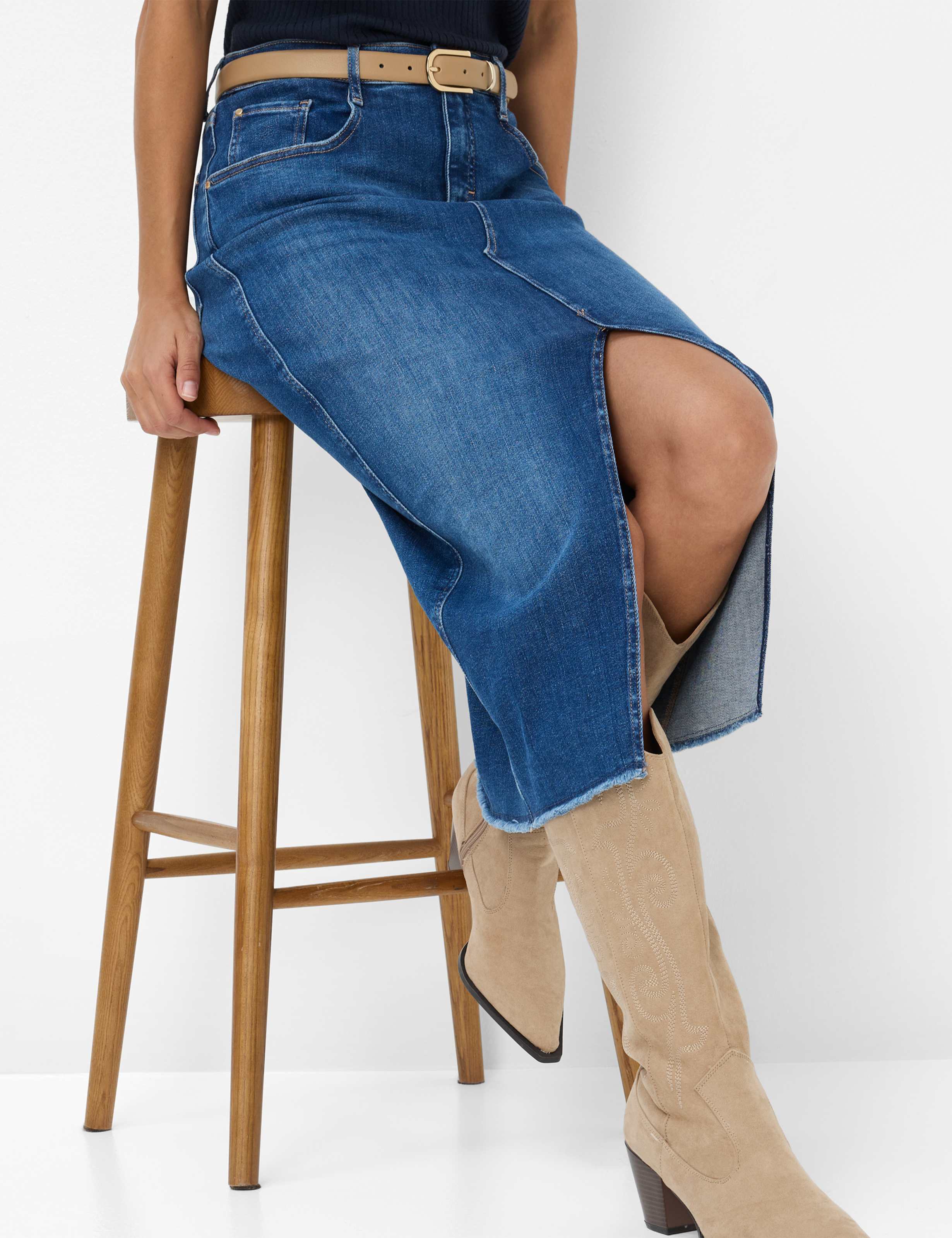 Thumbnail - Brax Damen Rock Style KACIE USED REGULAR BLUE, denim blau, Gr. 44