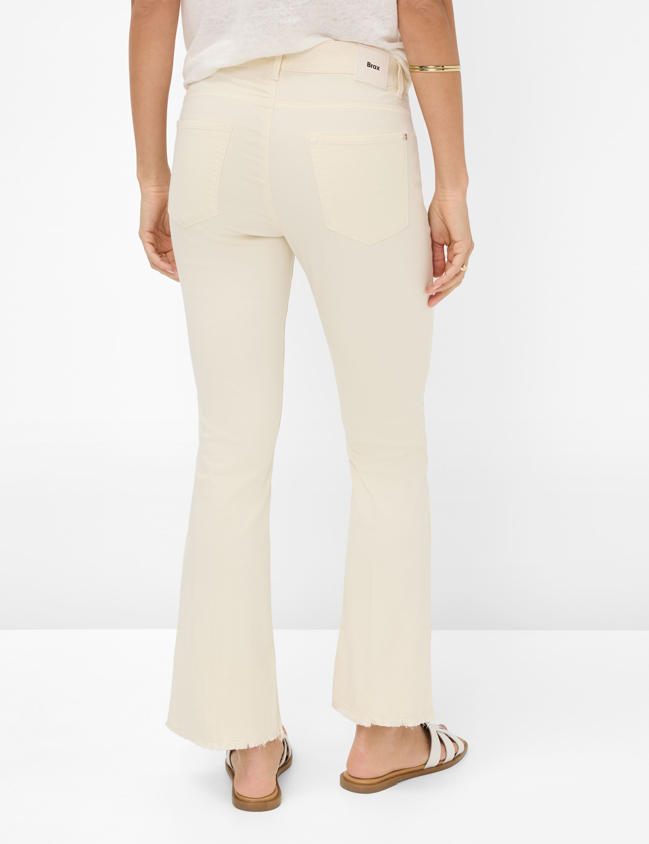Women Style SHAKIRA S Denim Cream White Slim Fit Model back
