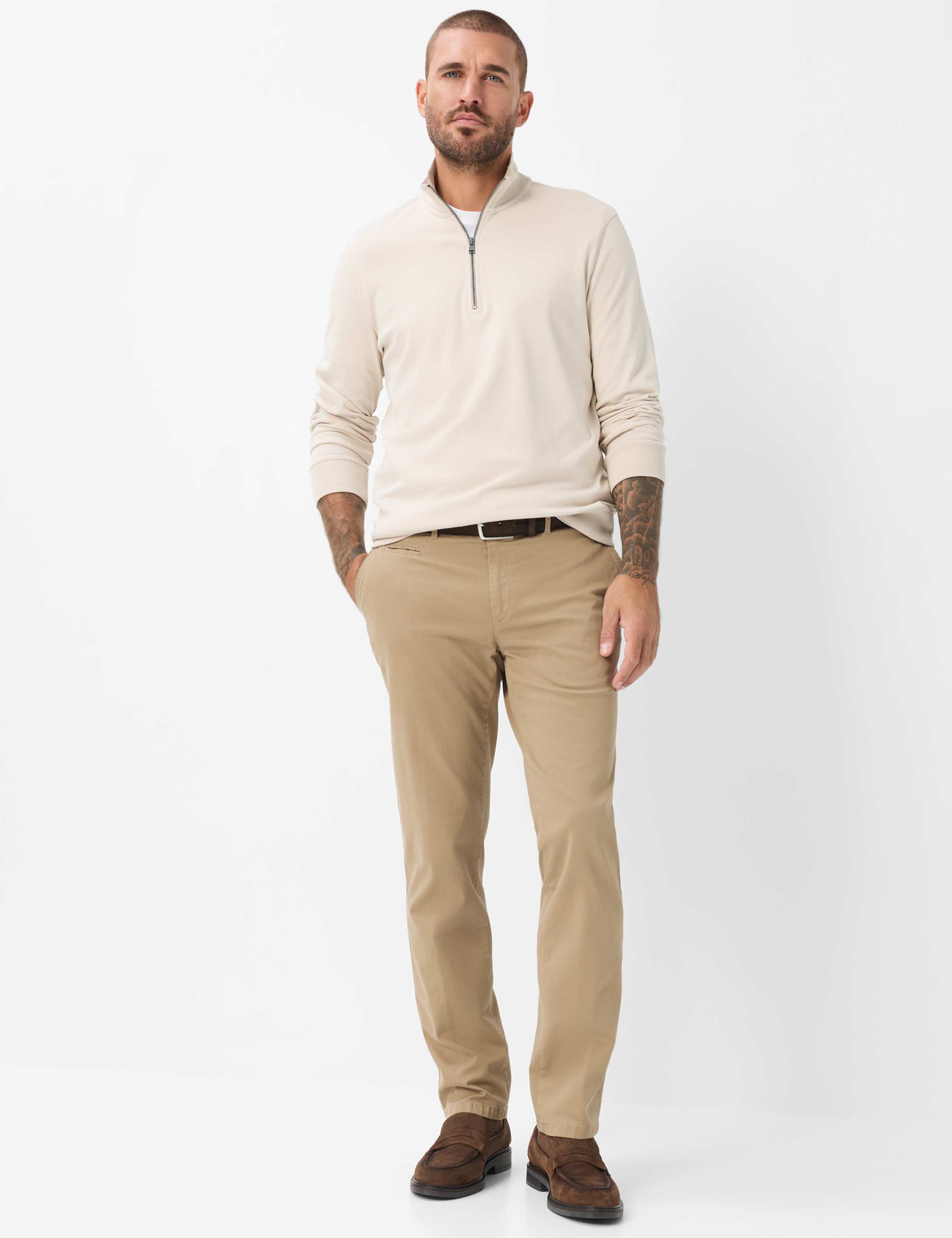Herren Style EVEREST Beige Regular Fit Model Outfit