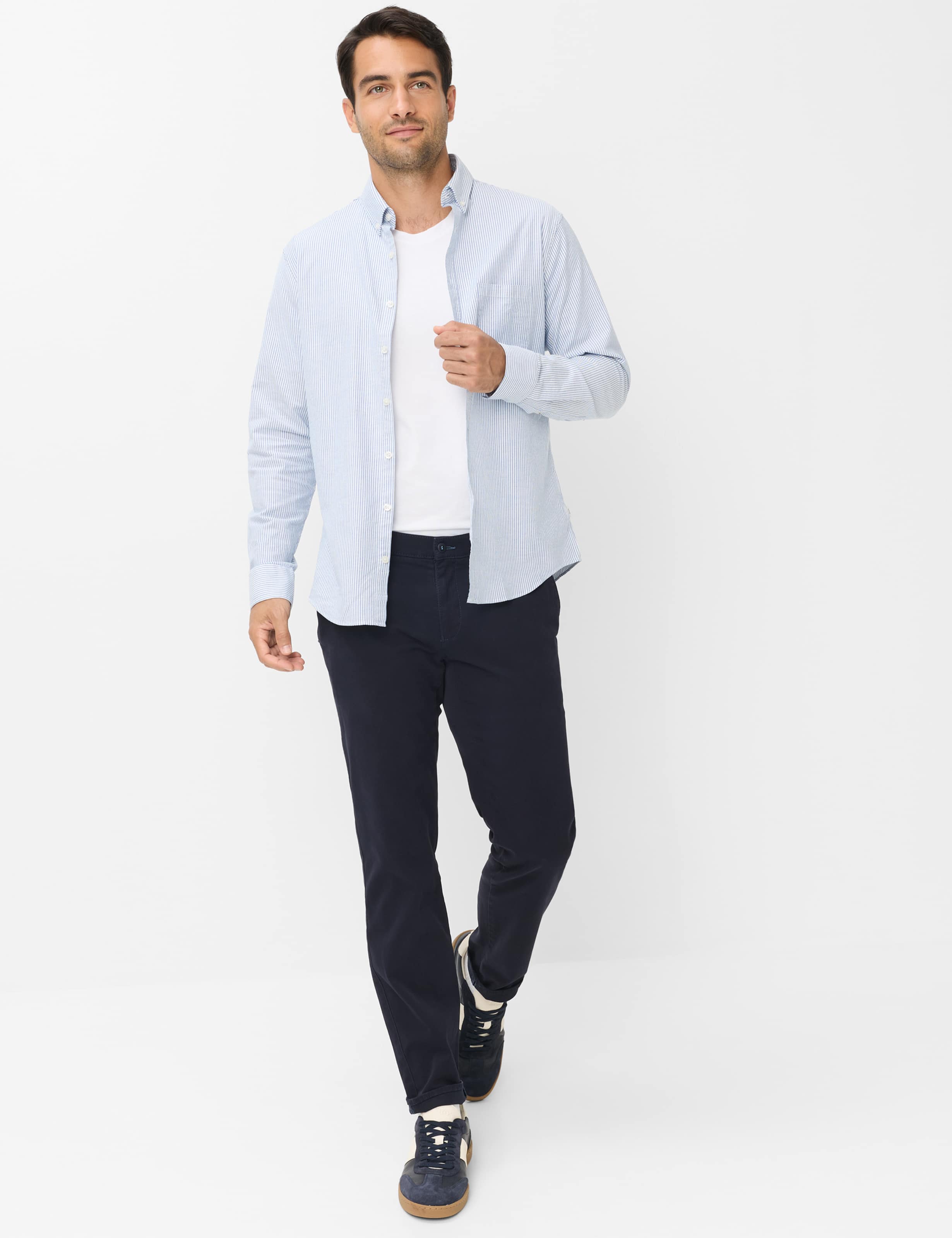Men Style FABIO IN Dark Blue Modern Fit Model Outfit
