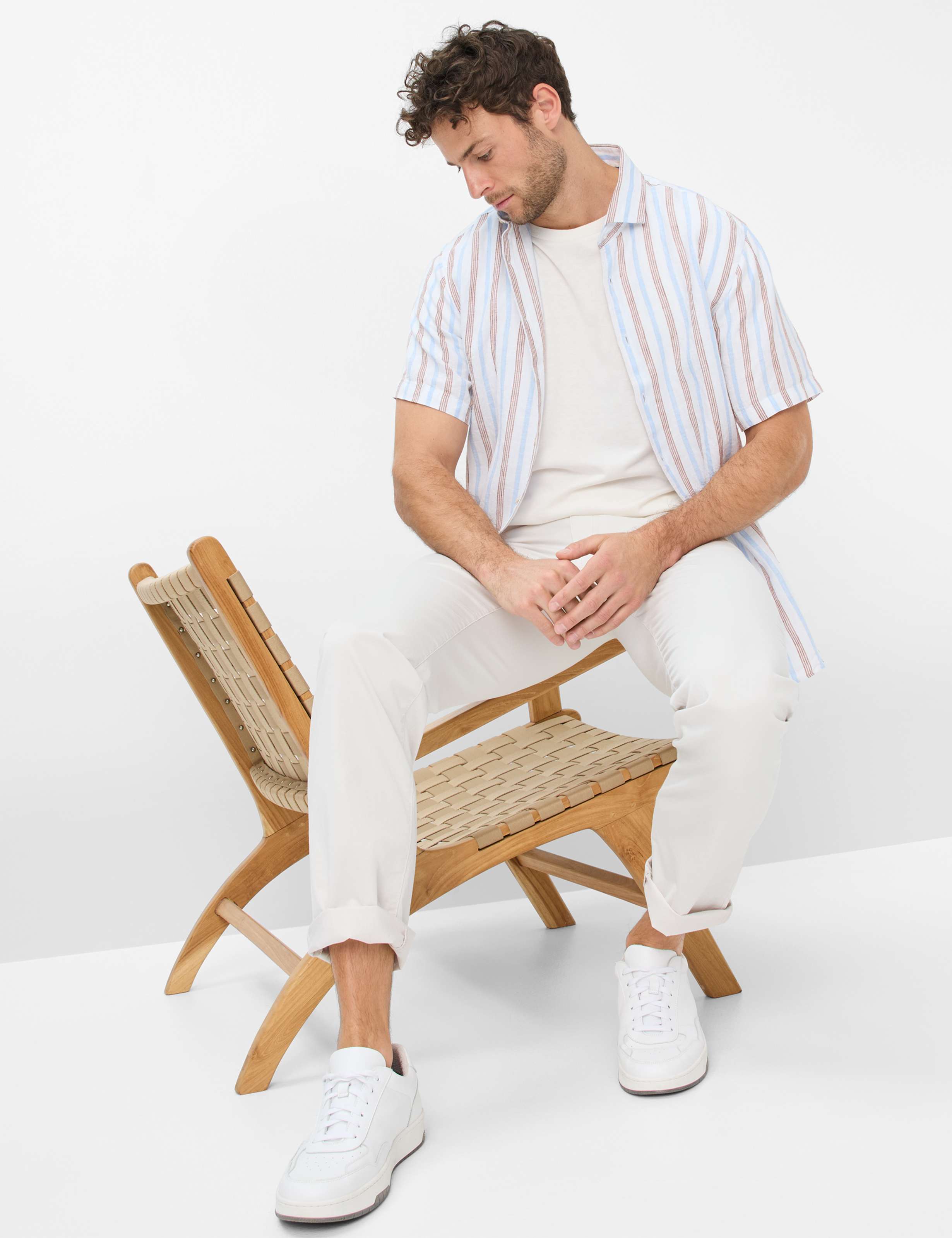 Homme Style CADIZ Beige Clair Straight Fit Détail 1