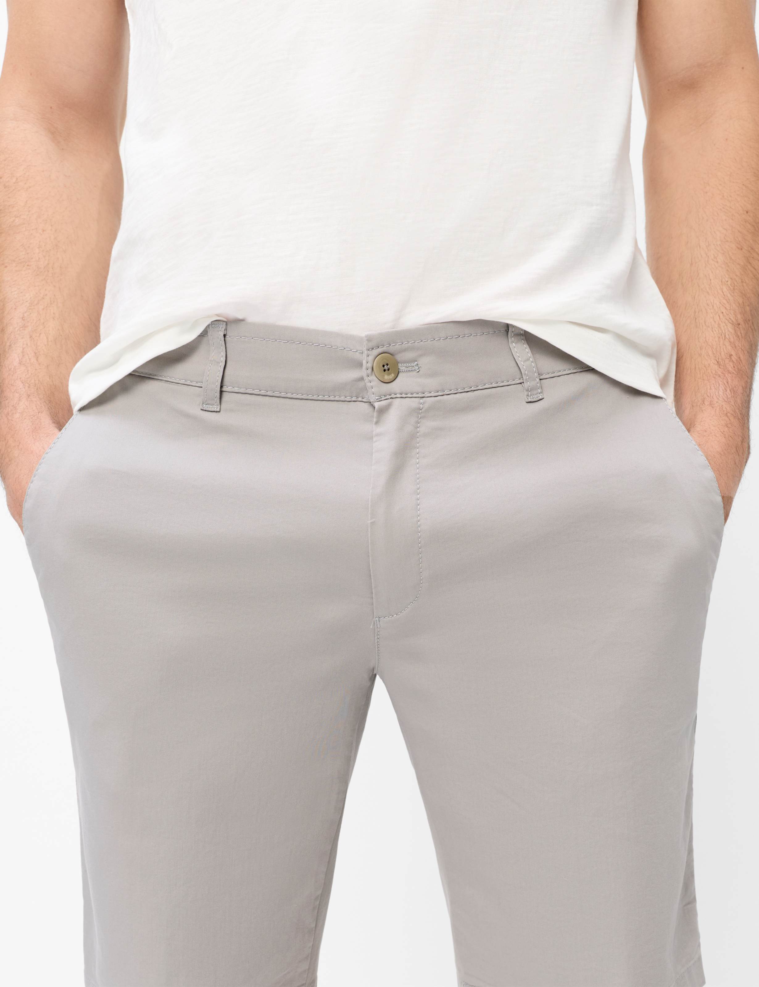 Homme Style PHIL B Gris Clair Regular Fit Détail 2