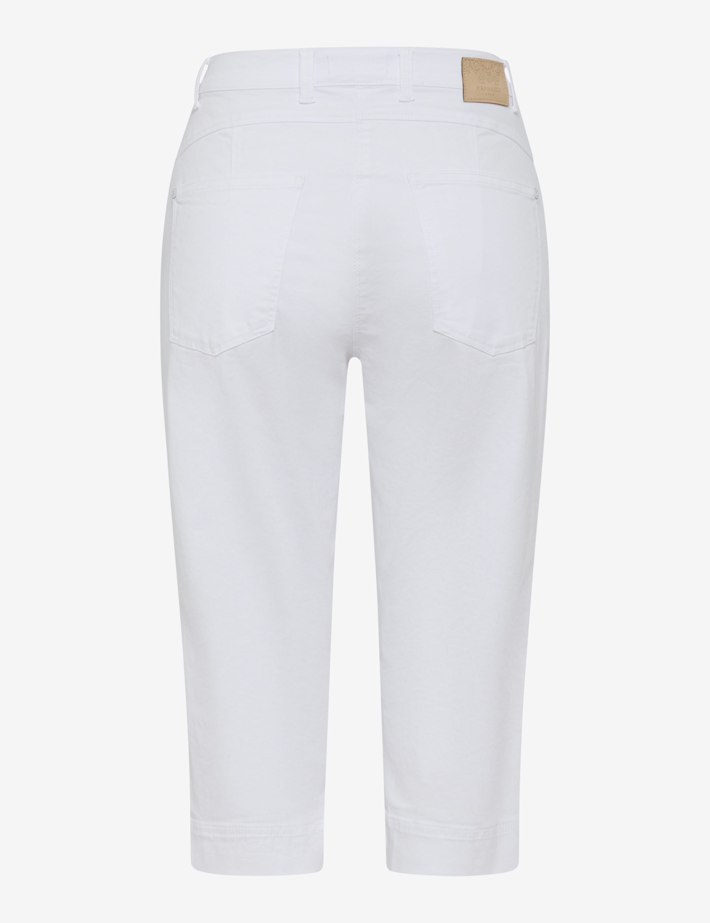 Femme Style CAREN CAPRI Denim Blanc Comfort Plus Fit Détourage arrière