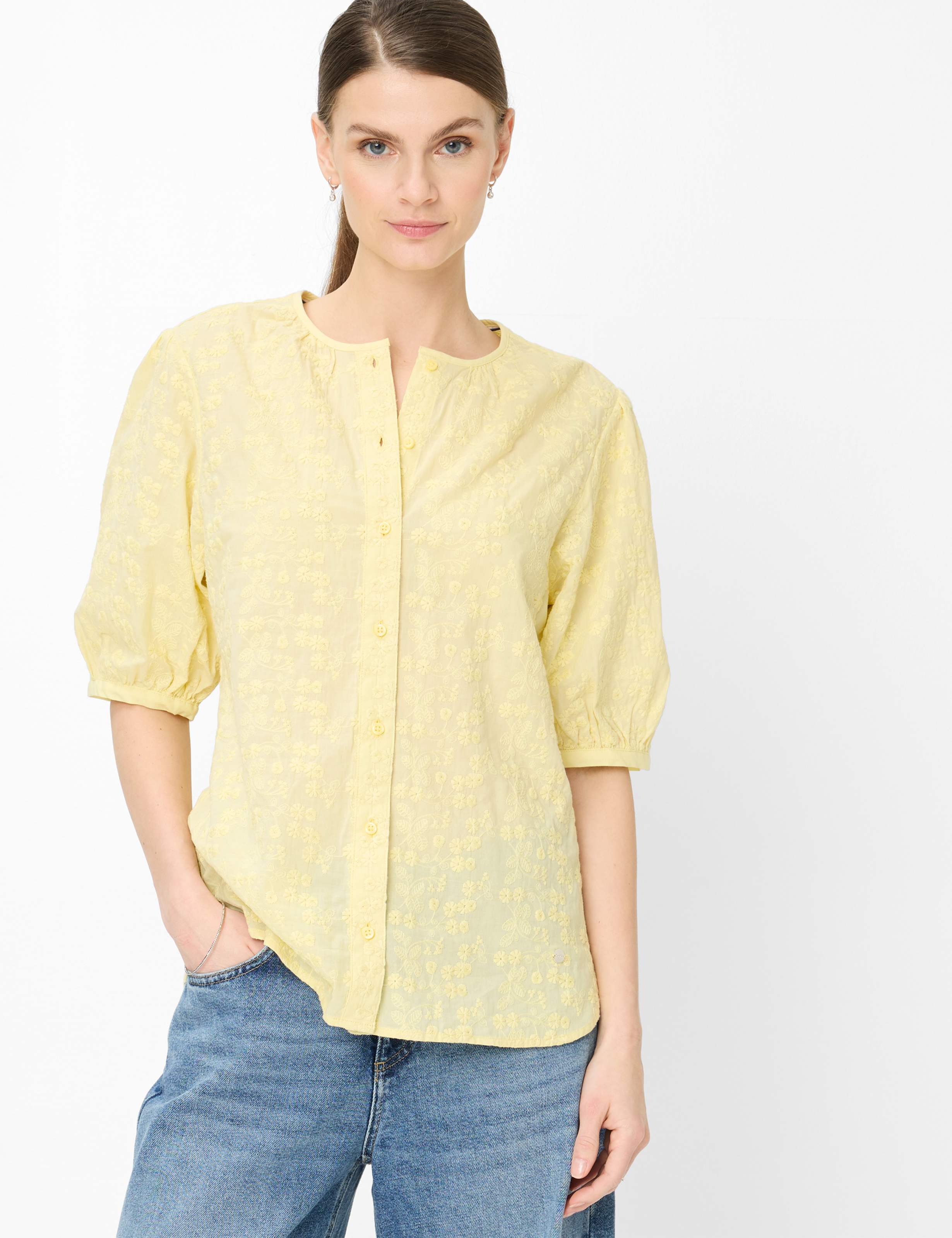 Thumbnail - Brax Damen Bluse Style VEA limoncello, hellgelb, Gr. 40