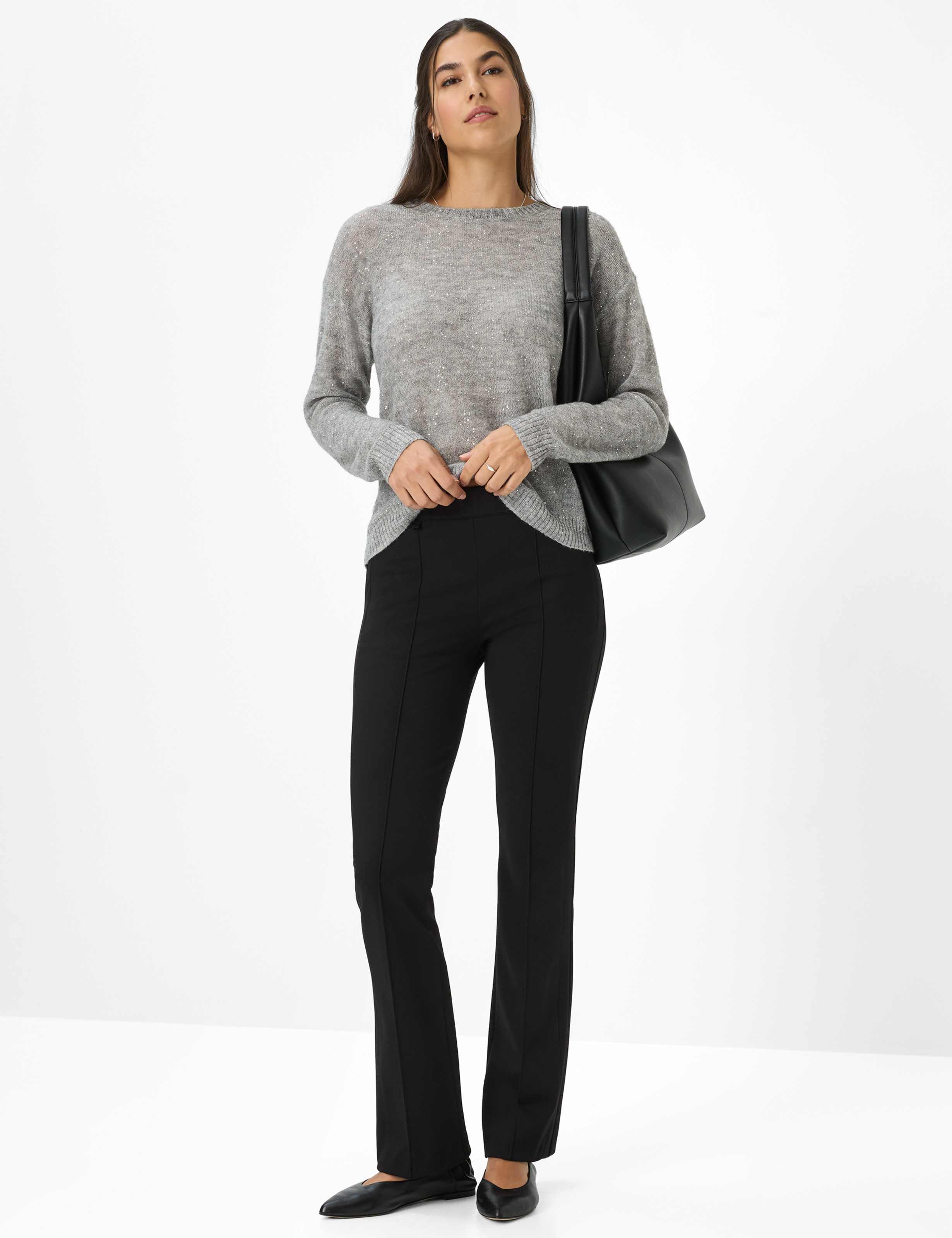 Damen Style MALOU Schwarz Skinny Fit Model Outfit
