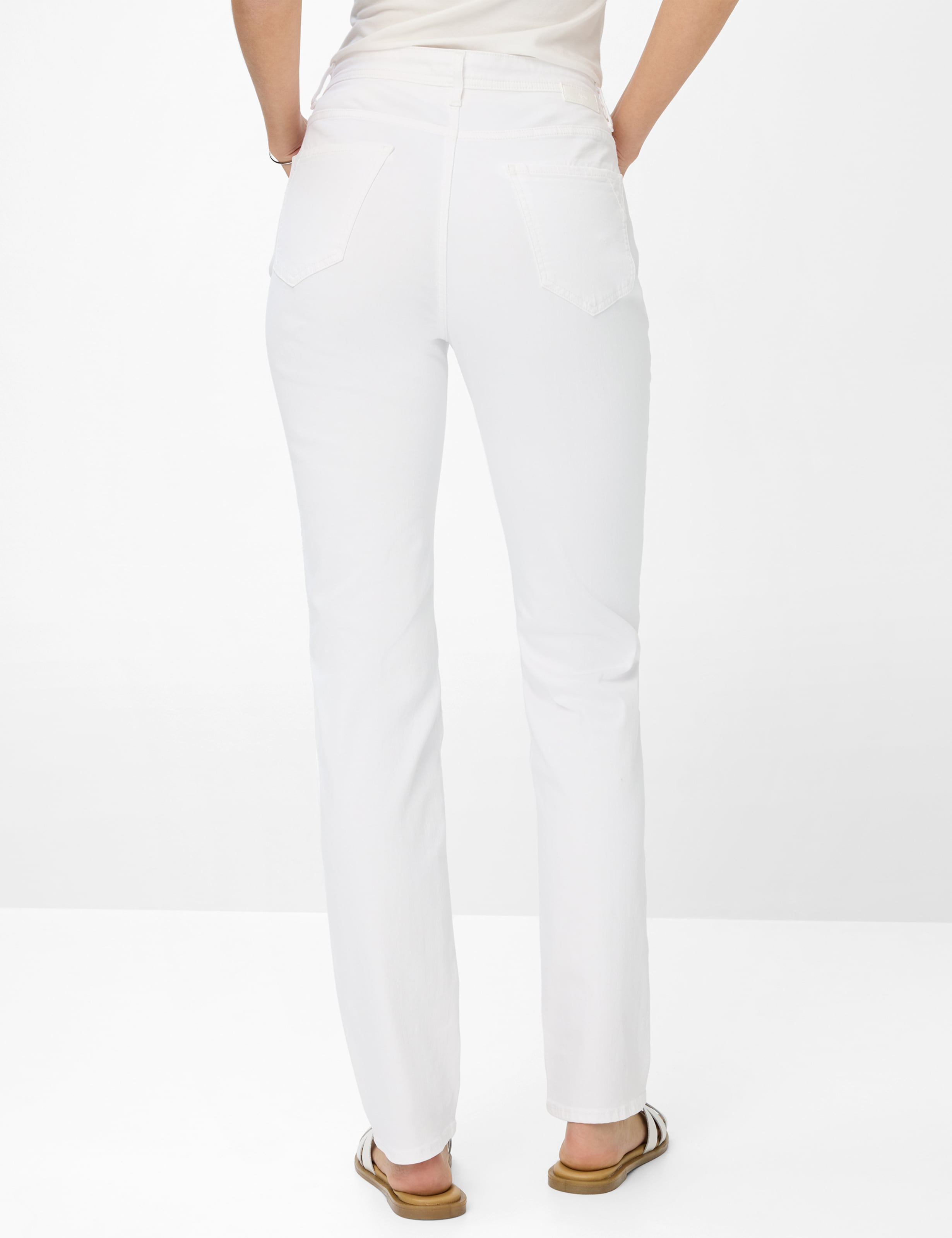 Women Style CAROLA Denim White Feminine Fit Model back