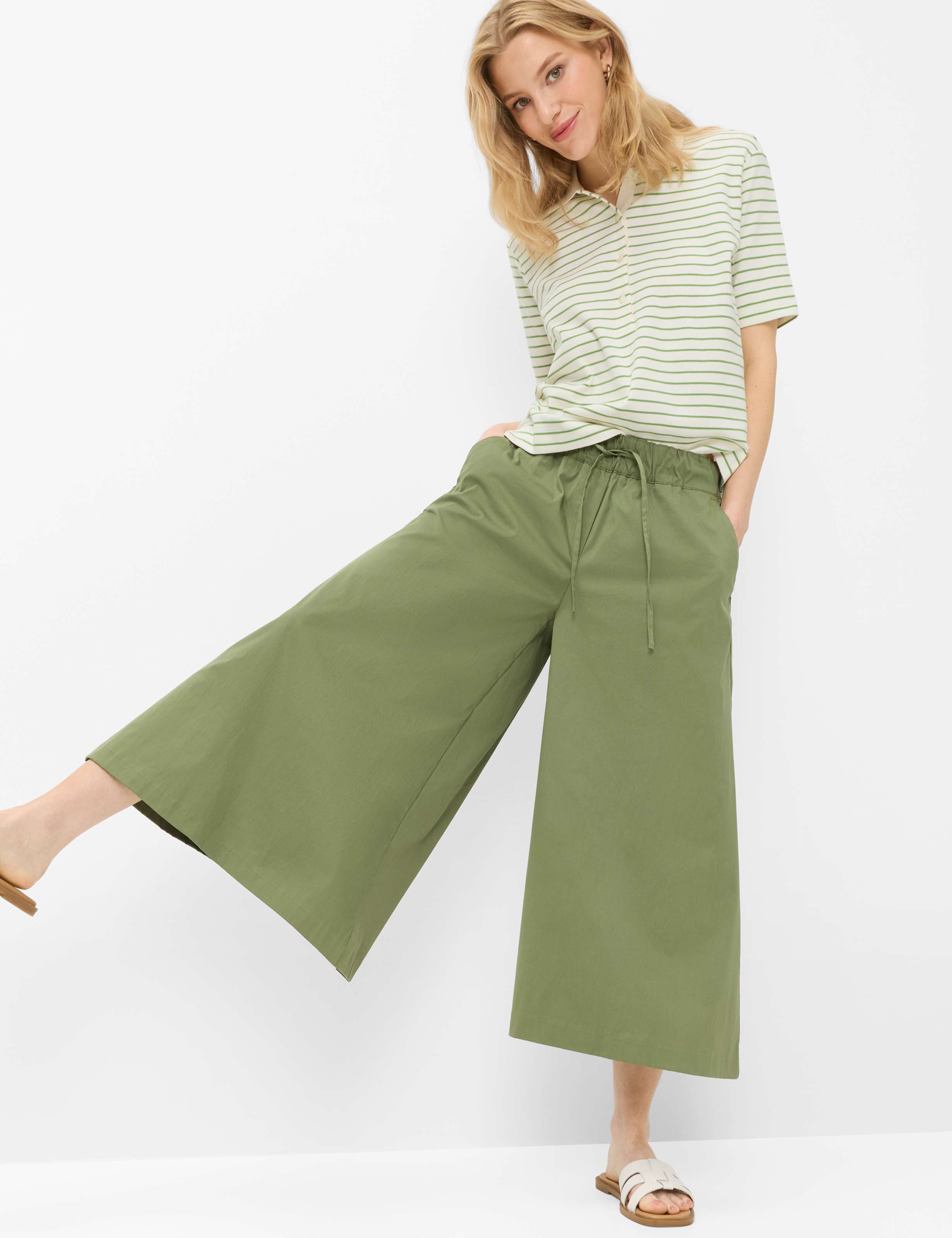 Femme Style MAJA S Vert - Olive Wide Leg Détail 1