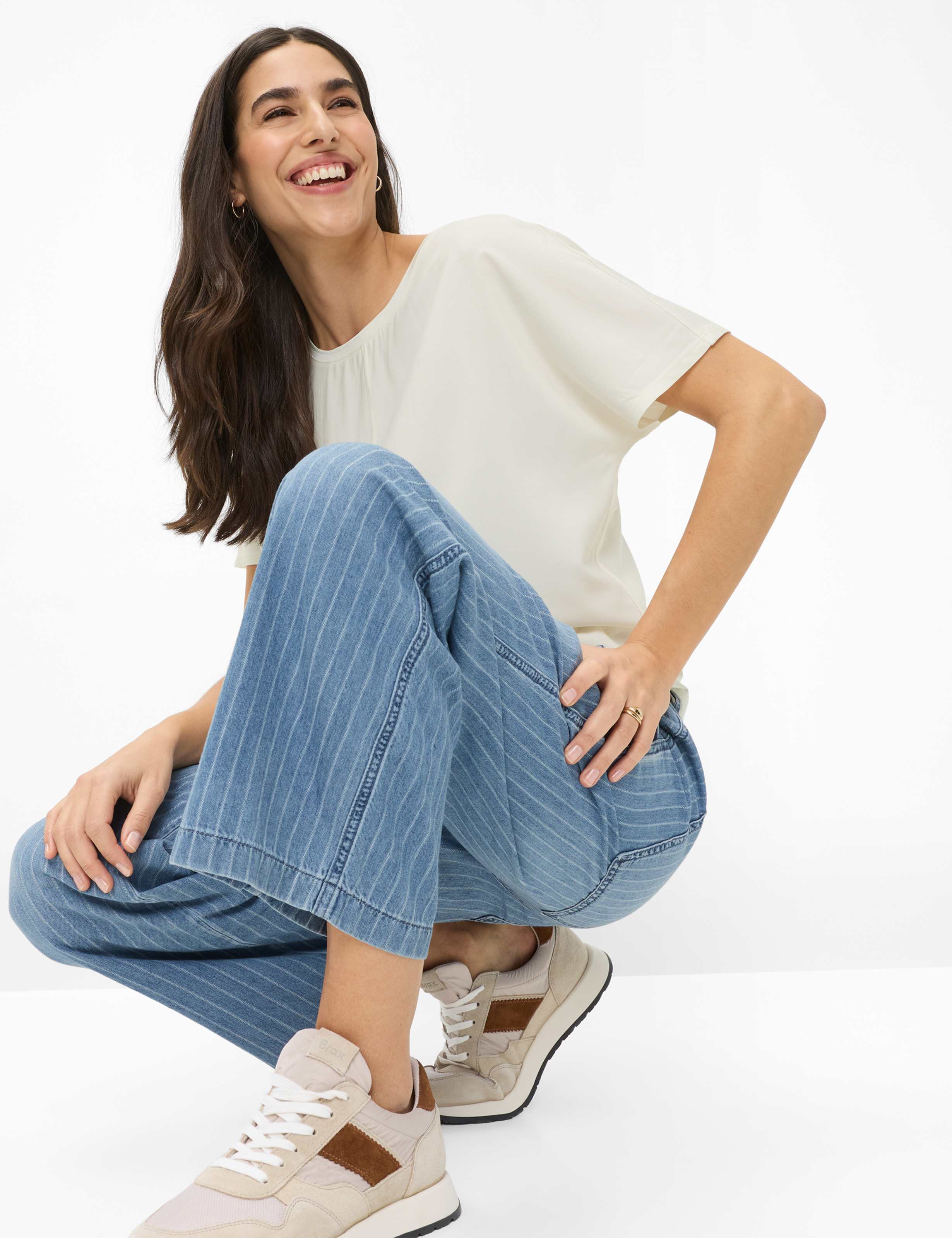 Damen Style MAINE S Denim Blau Wide Leg Detail 1