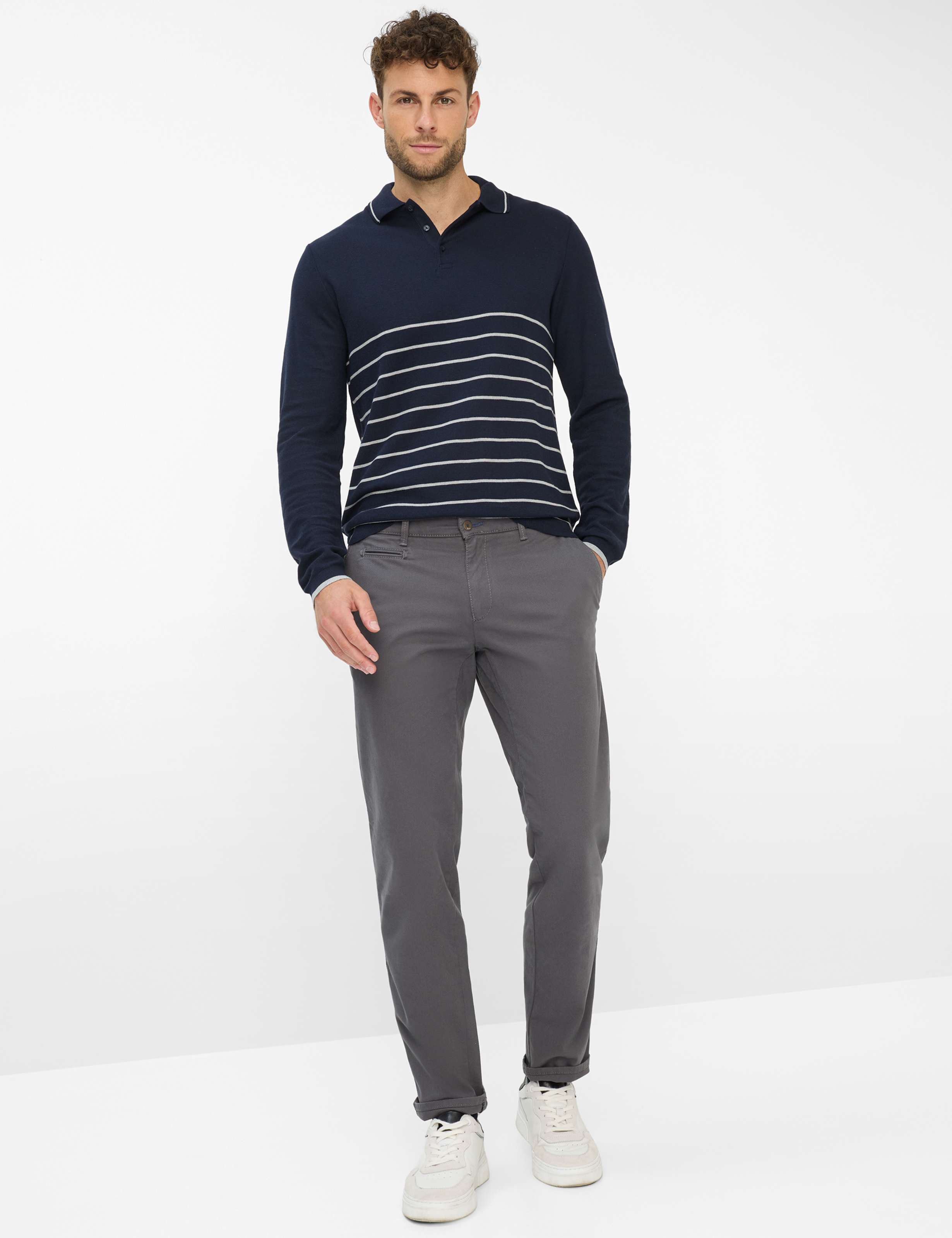 Herren Style FABIO IN Dunkelgrau Modern Fit Model Outfit