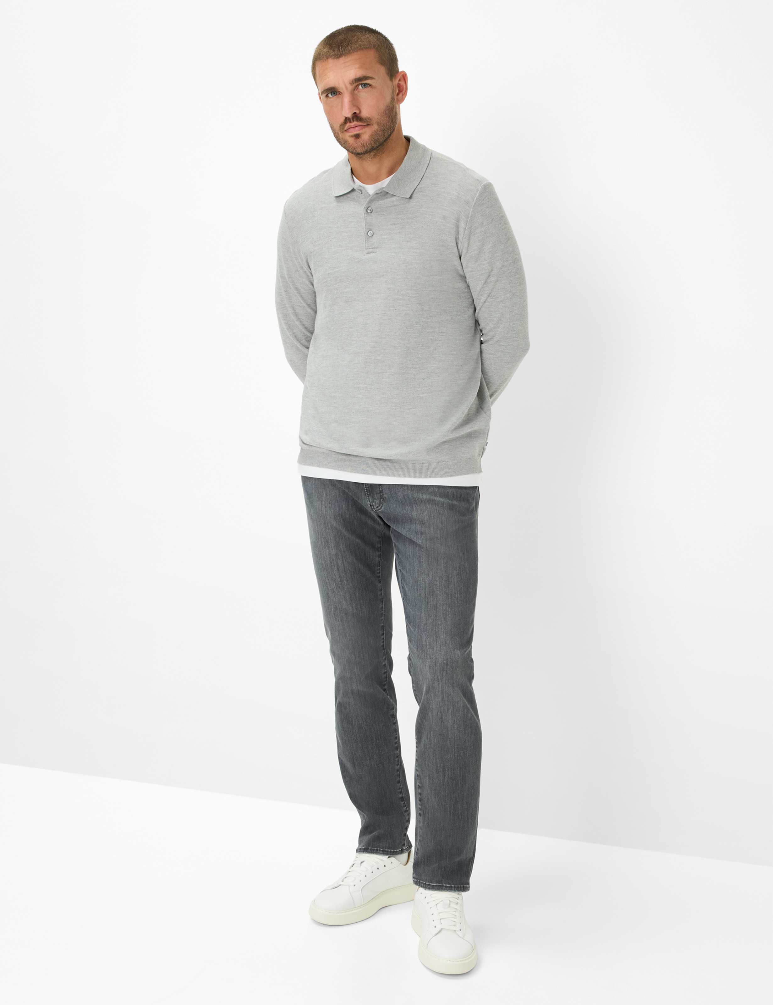 Men Style CHUCK Denim Medium Gray Modern Fit Model Outfit