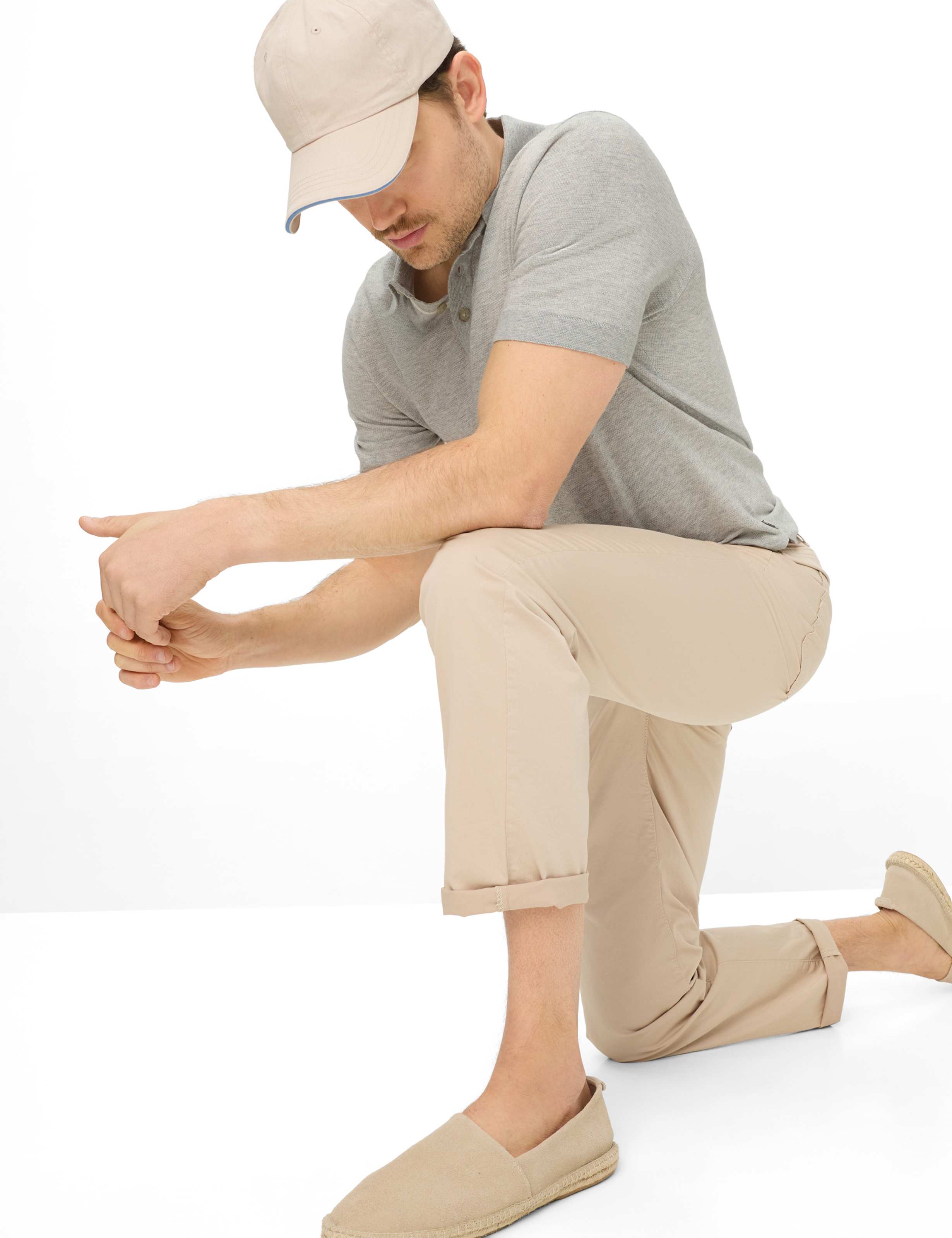 Herren Style CADIZ Hellbeige Straight Fit Detail 1