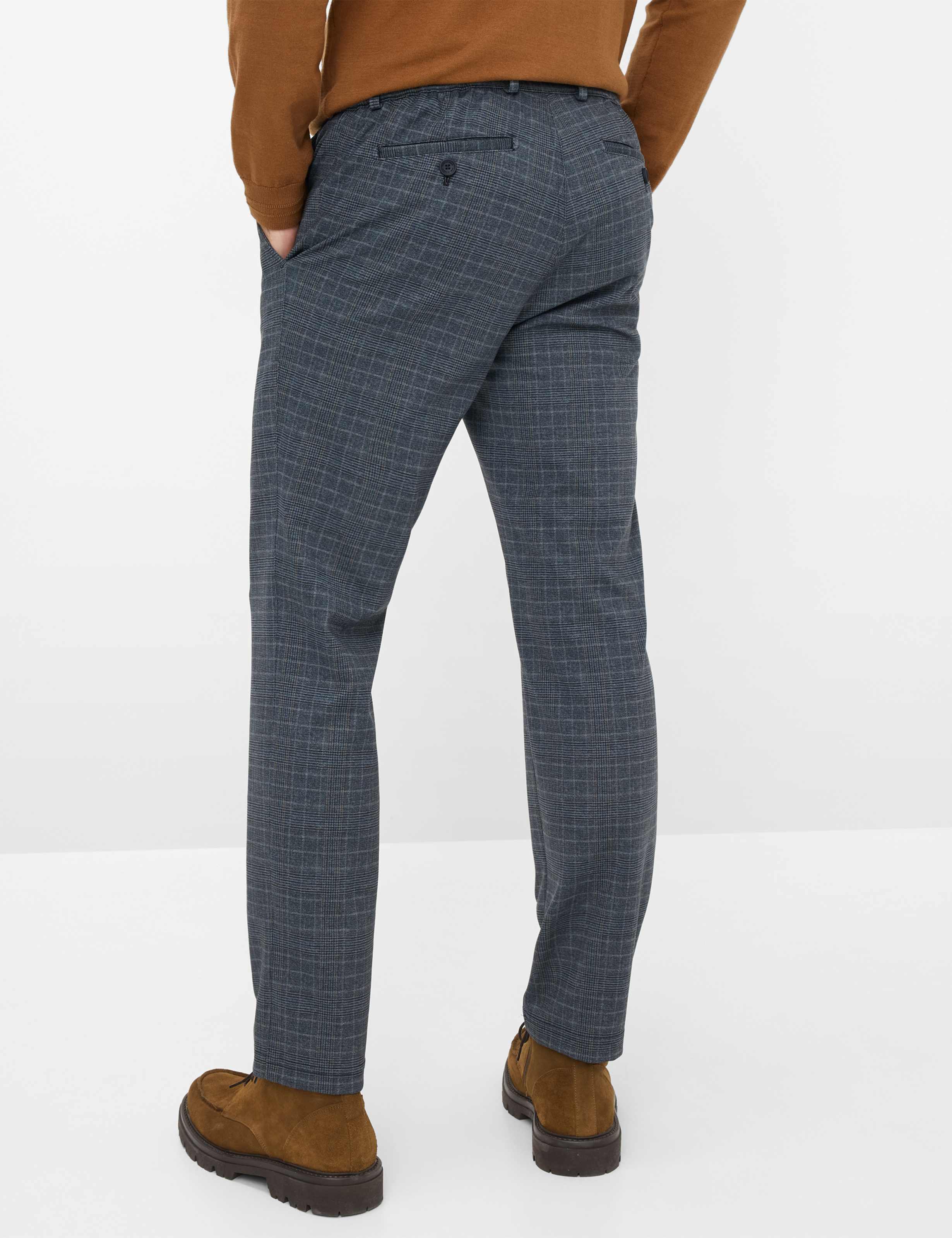 Thumbnail - Eurex by Brax Herren Flatfronthose Style THILO CHECK BLUE, dunkelblau, Gr. 25U