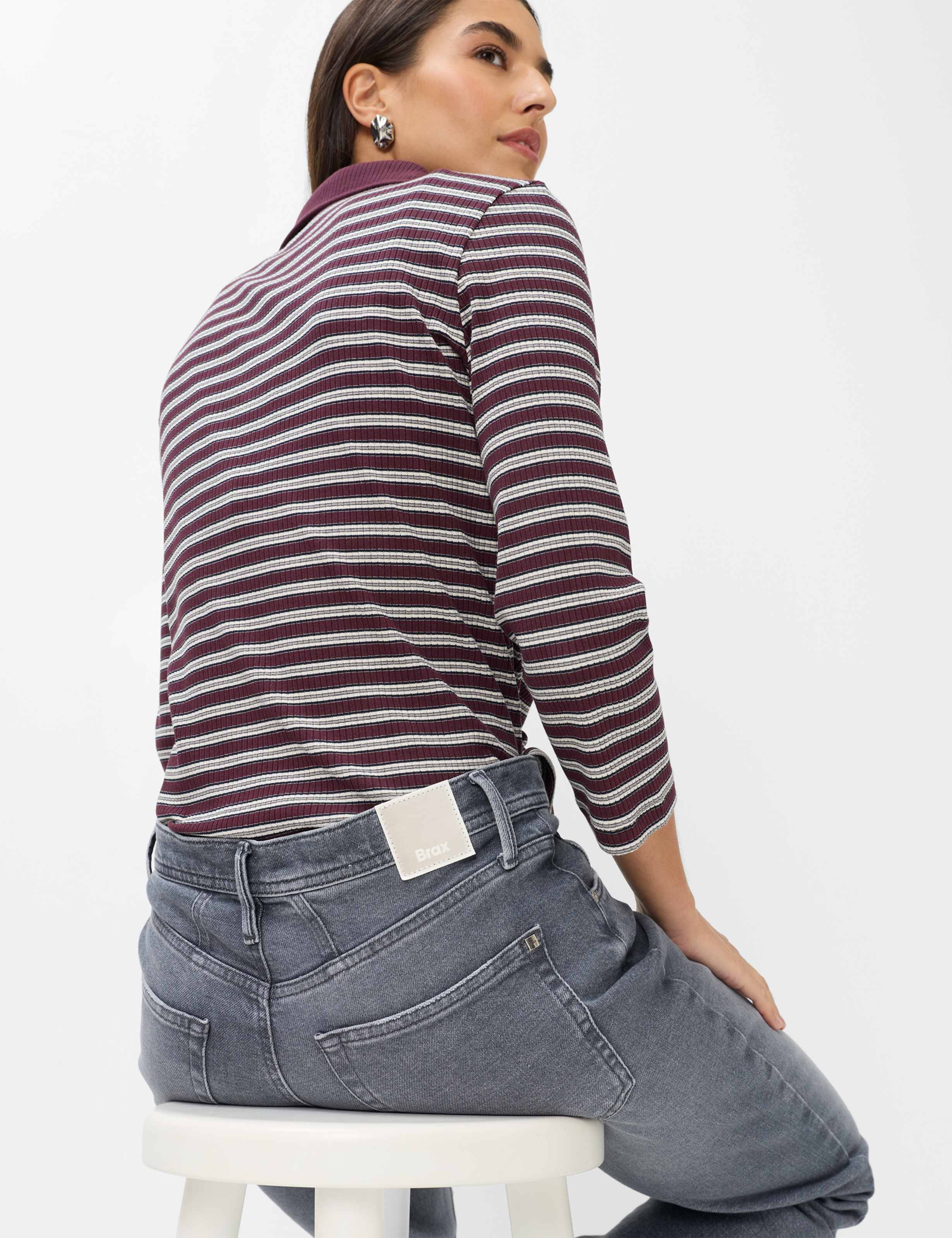 Femme Style MILEY S Denim Gris Clair Tapered Fit Détail 1