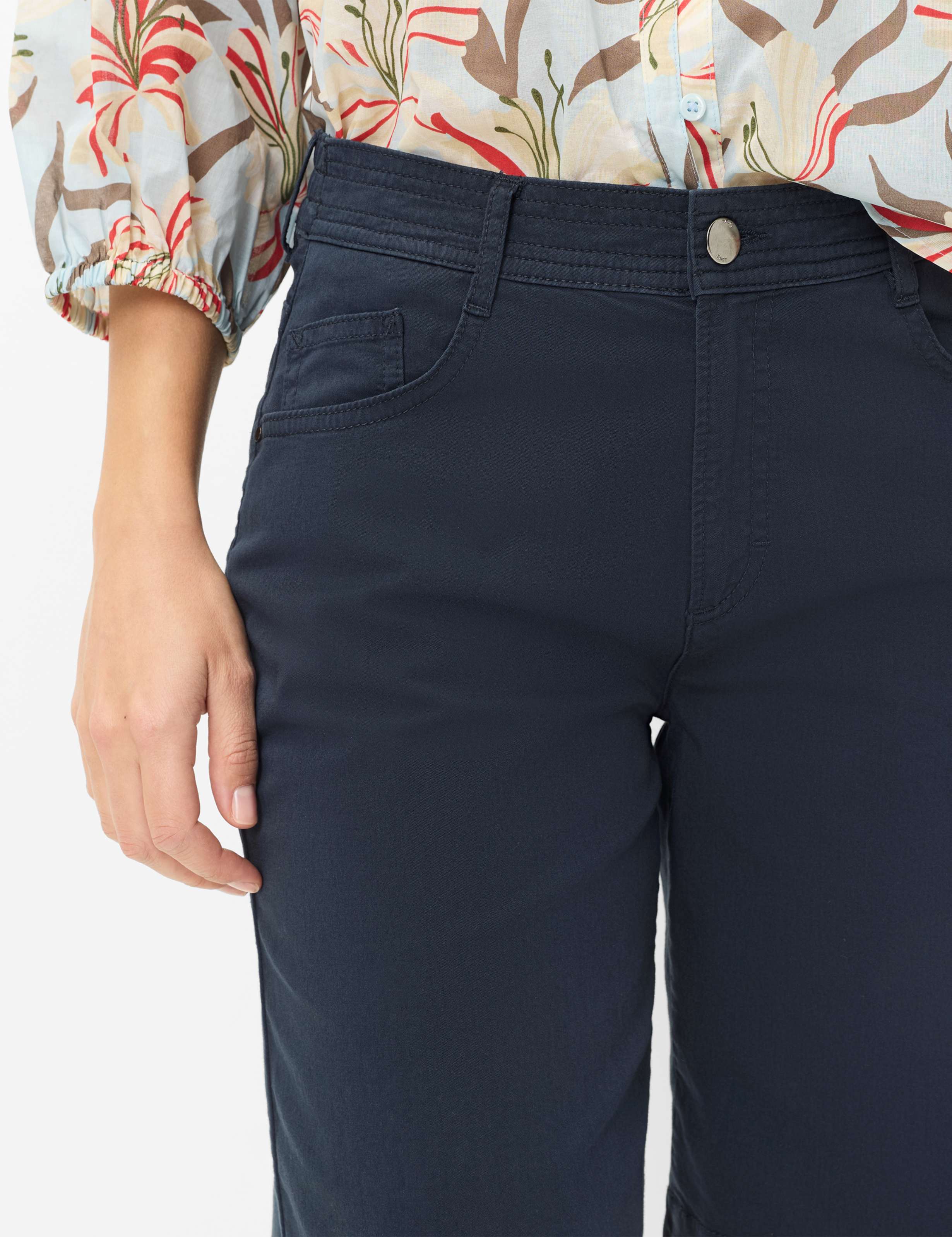 Dames Style MAINE B Donkerblauw Wide Leg Detail 1
