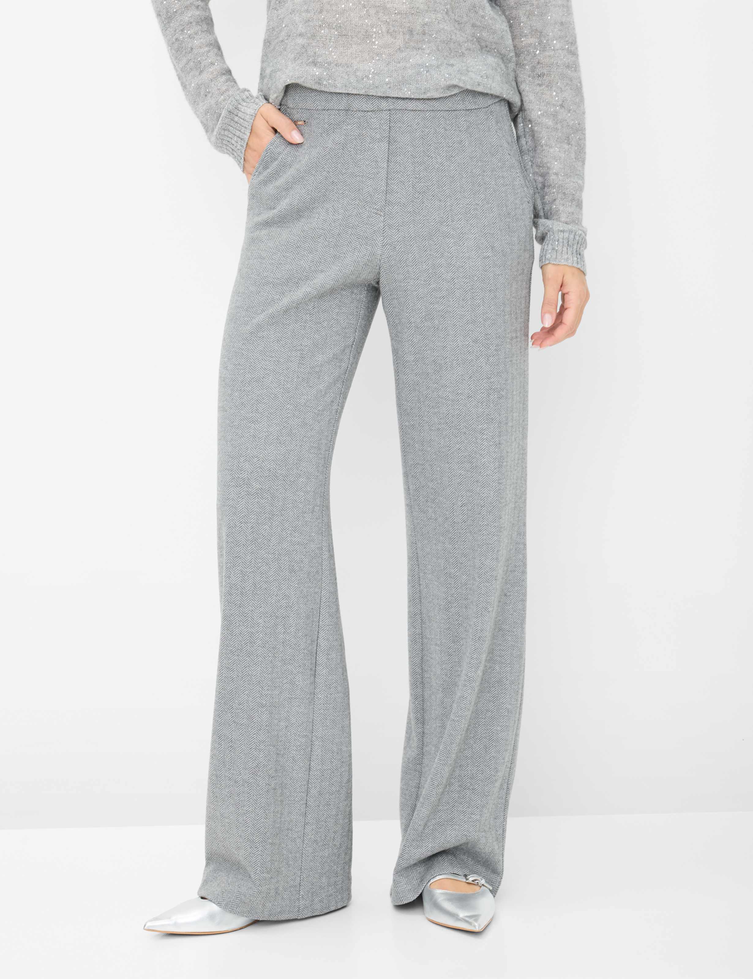 Brax Damen Flatfronthose Style MAINE SMOKE GREY, grau, Gr. 46
