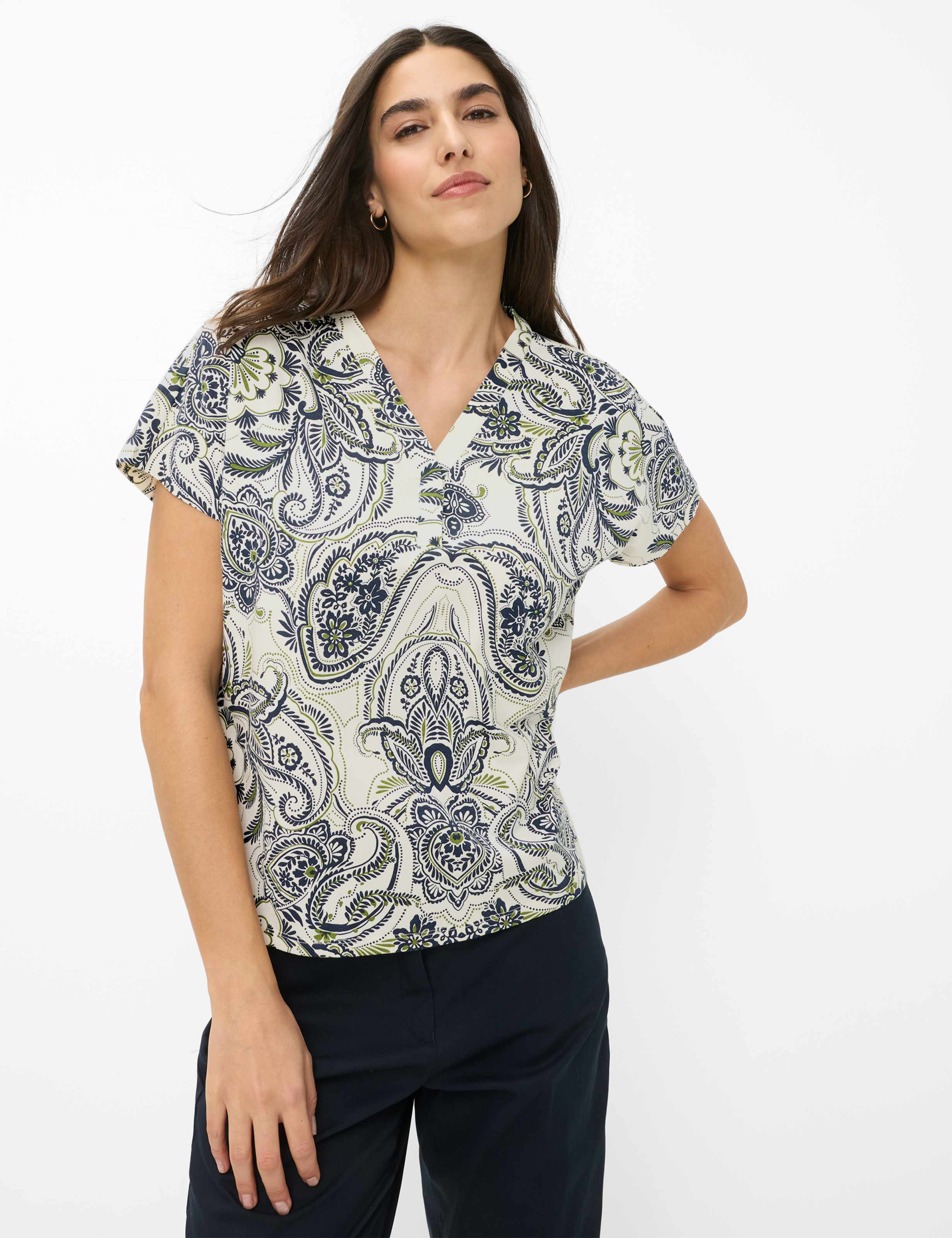 Brax Damen Shirt Style CAELEN S soft ecru, cremeweiß, Gr. 48