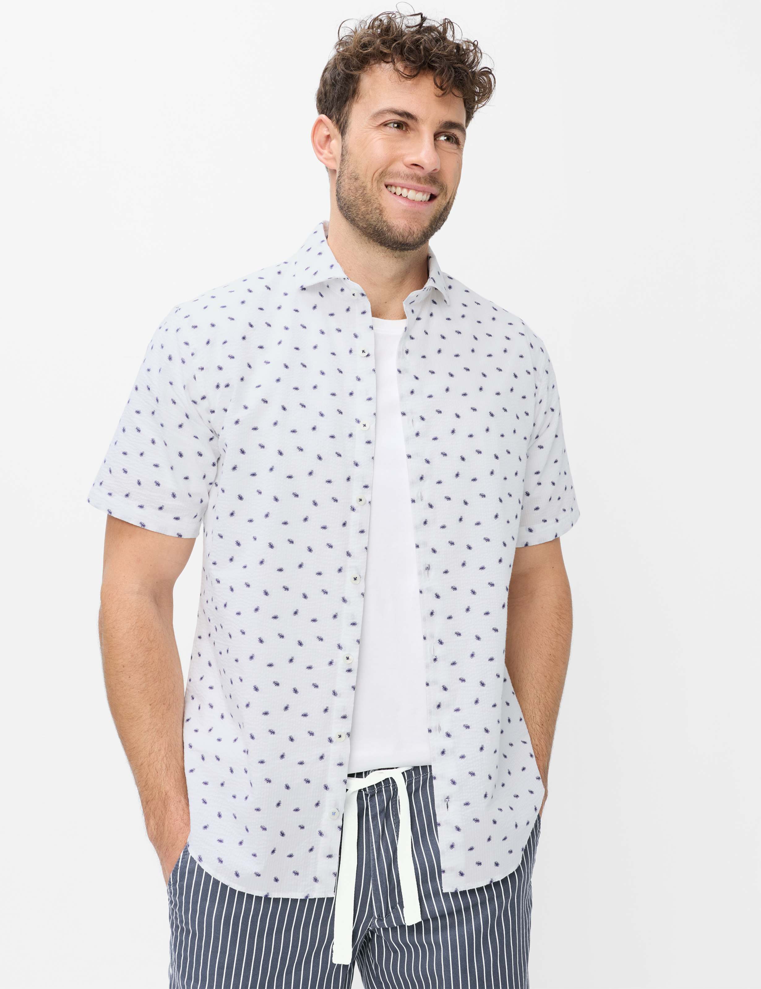 Brax Herren Hemd Style HARDY white, weiß, Gr. S