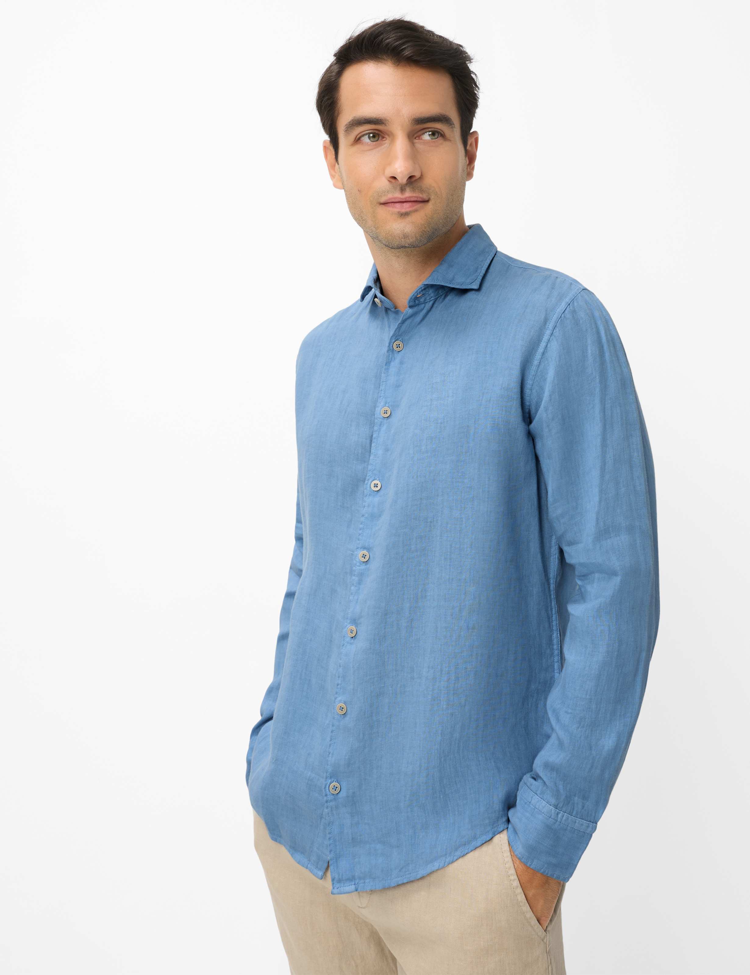 Brax Herren Hemd Style HAROLD heaven, Blau, Gr. XS